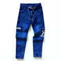 Boys' Monogram Print Multi-pocket Cargo Jeans