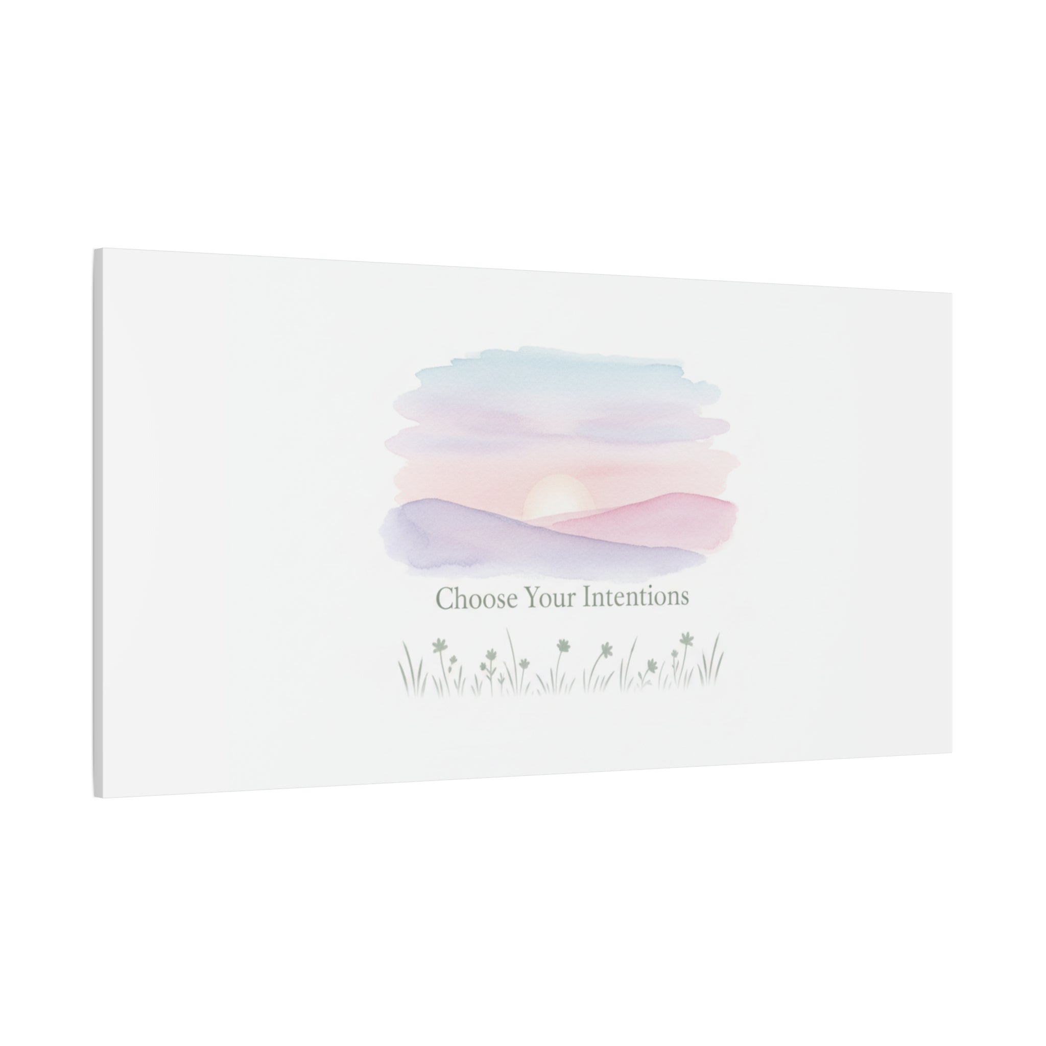 Choose Your Intentions Canvas, soft wellness poster, pastel gradient mindfulness art