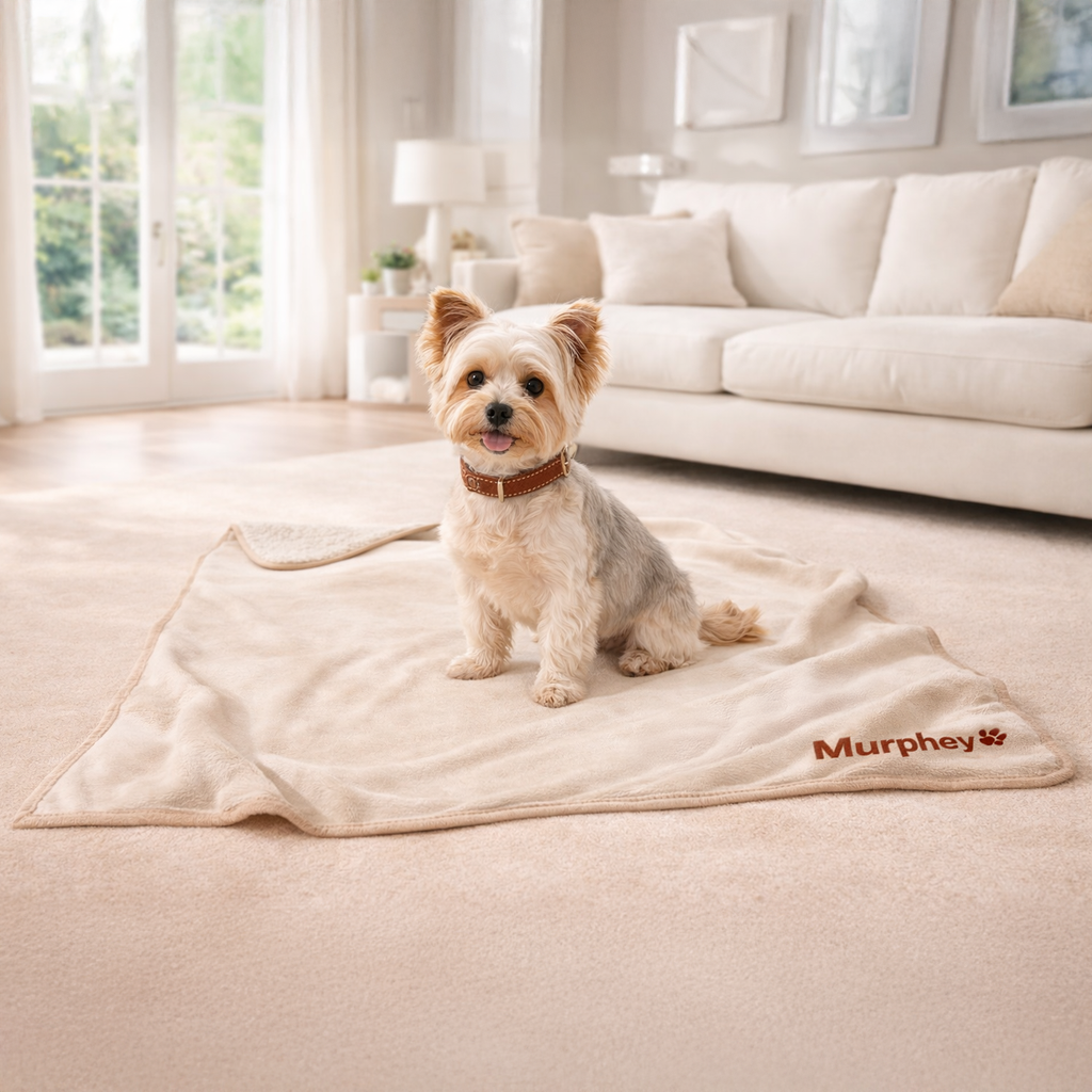 Personalized Dog Blanket – Embroidered Pet Name Fleece Blanket