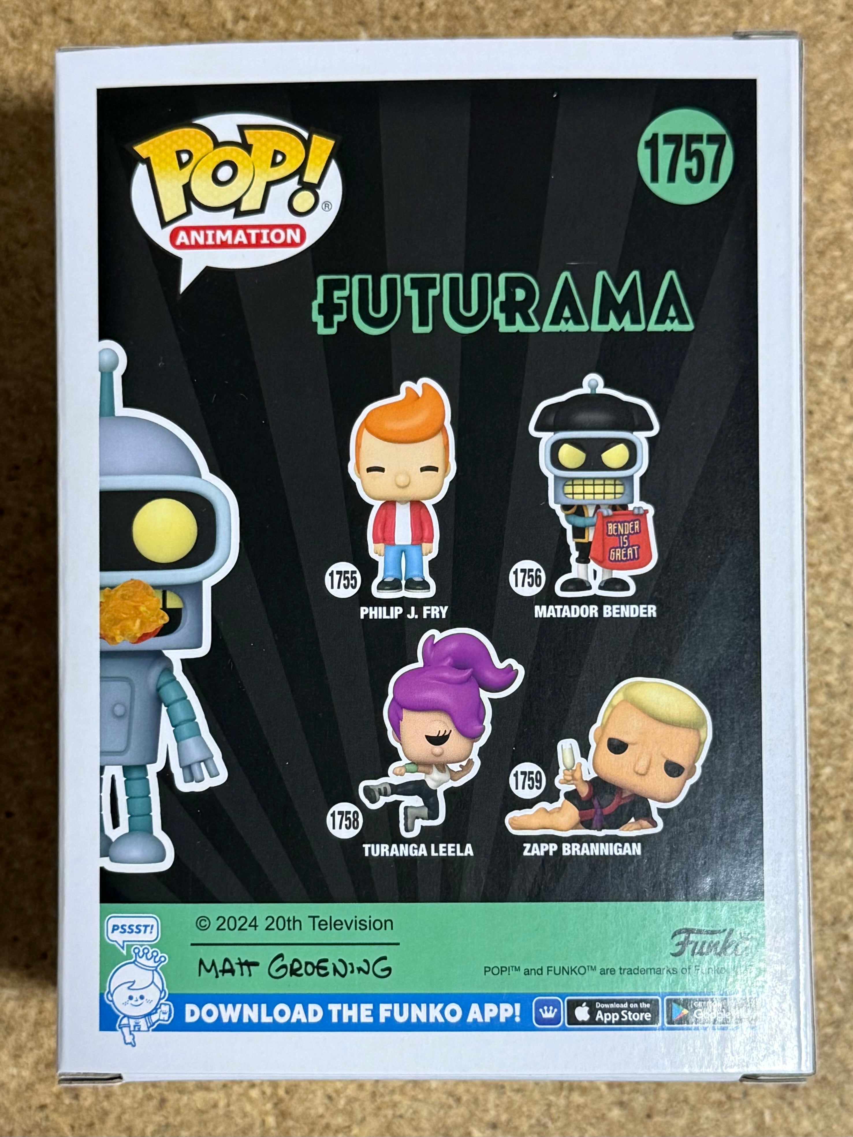 Funko Pop! Animation Bender (Flame Burp) #1757 Futurama Specialty Series 2024 Exclusive