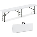 6 Feet Plastic Folding Bench Portable Seat with Handle and Lock