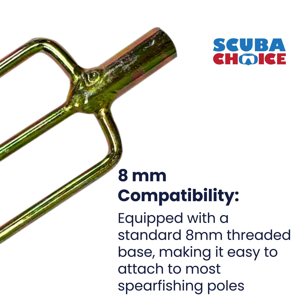 Spearfishing 3 Prong 8mm Spearhead Fork Harpoon Tip with Barbs