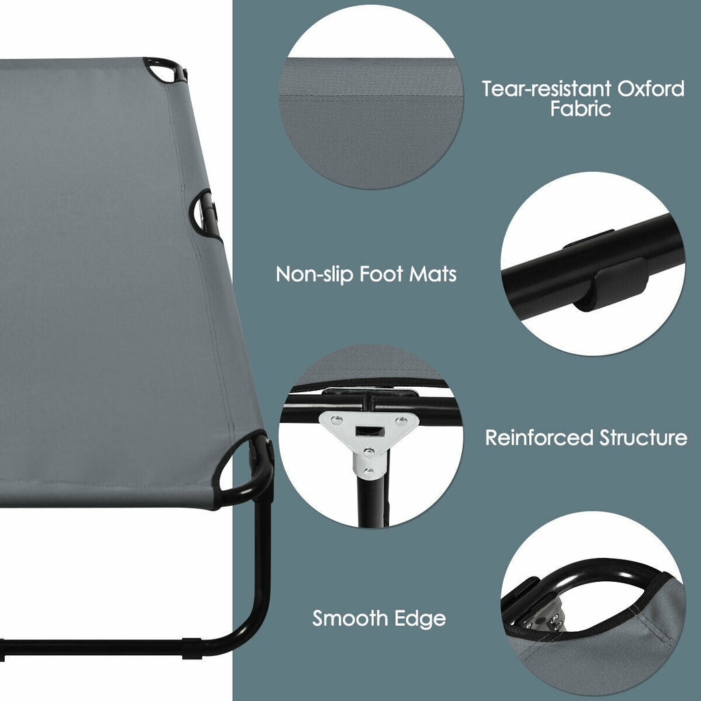 Outdoor Folding Camping Bed for Sleeping Hiking Travel-Black