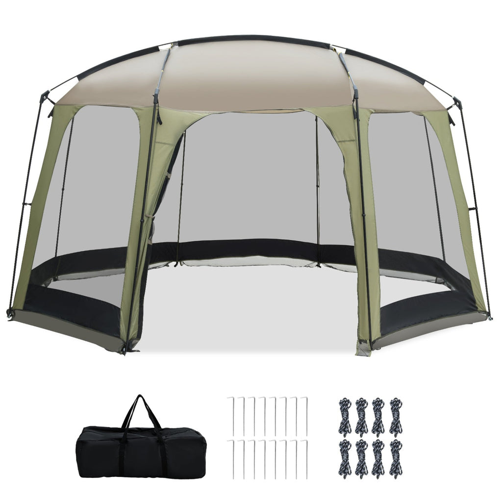 6-8 Person Netted Canopy Tent with Zippered Door