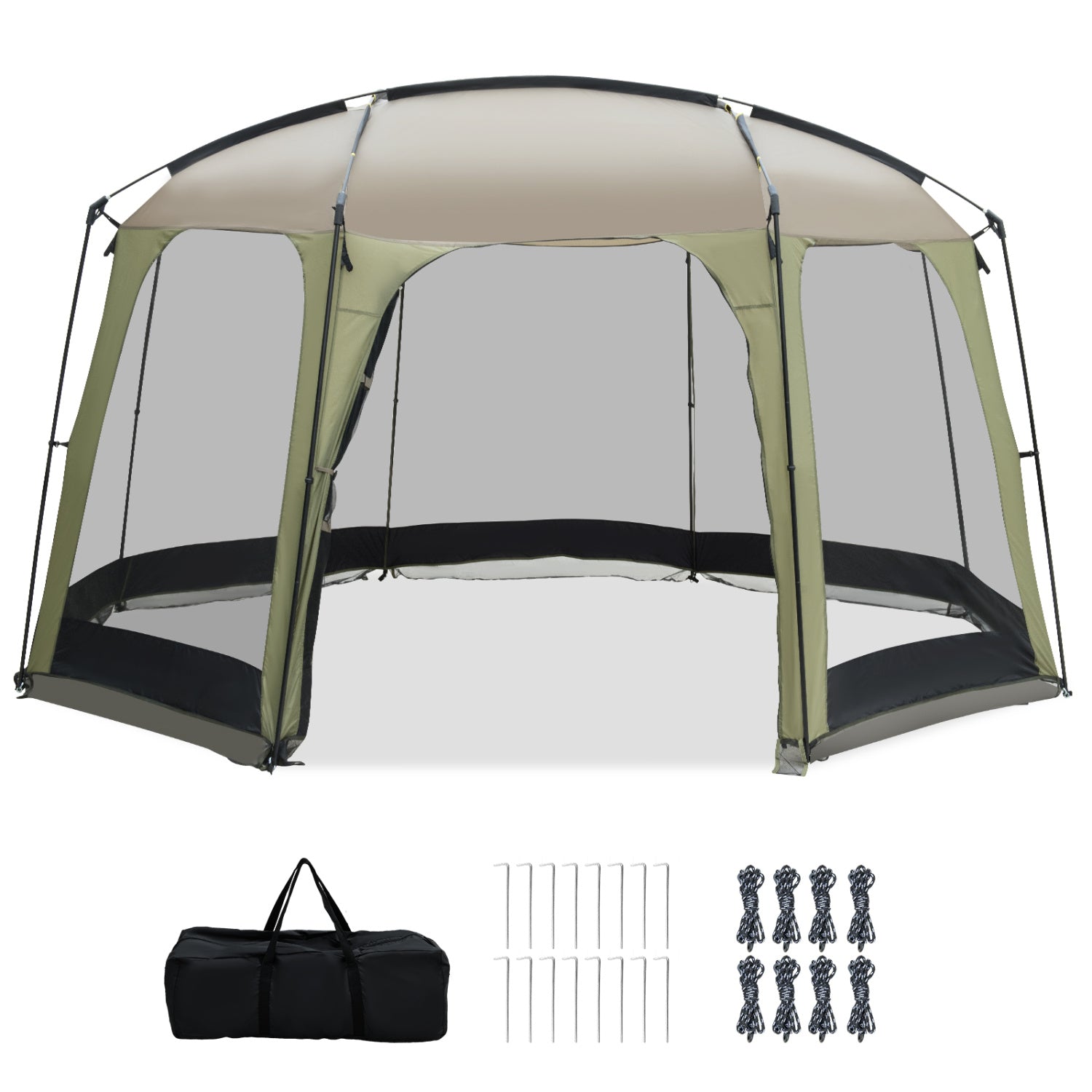 6-8 Person Netted Canopy Tent with Zippered Door