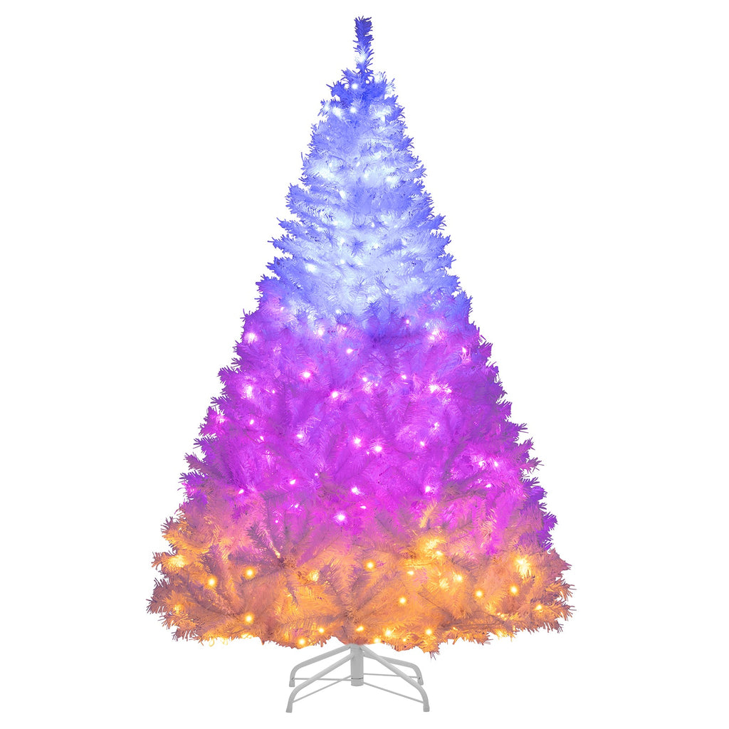 6 Ft Pre-Lit Artificial Christmas Tree with 11 Light Modes