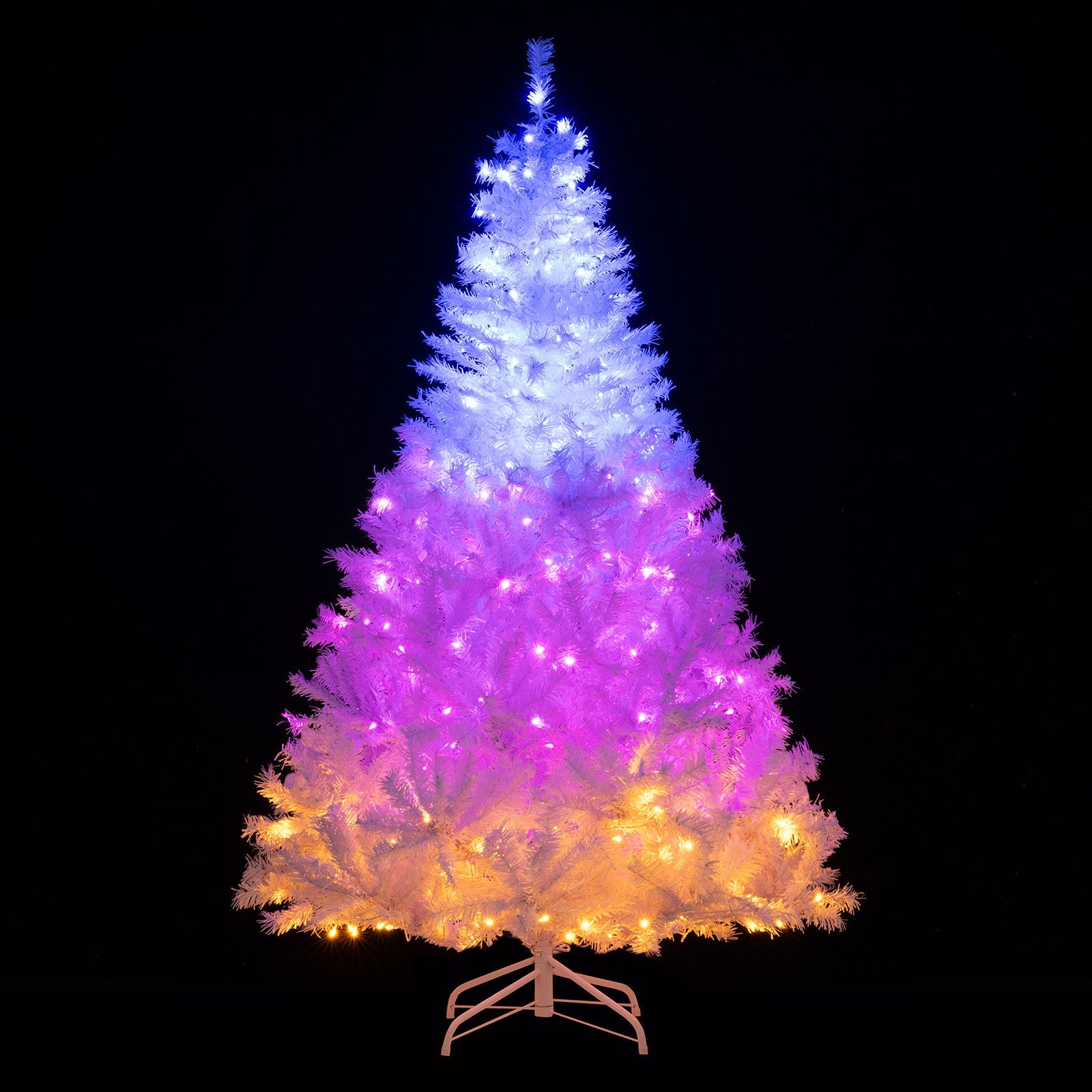 6 Ft Pre-Lit Artificial Christmas Tree with 11 Light Modes
