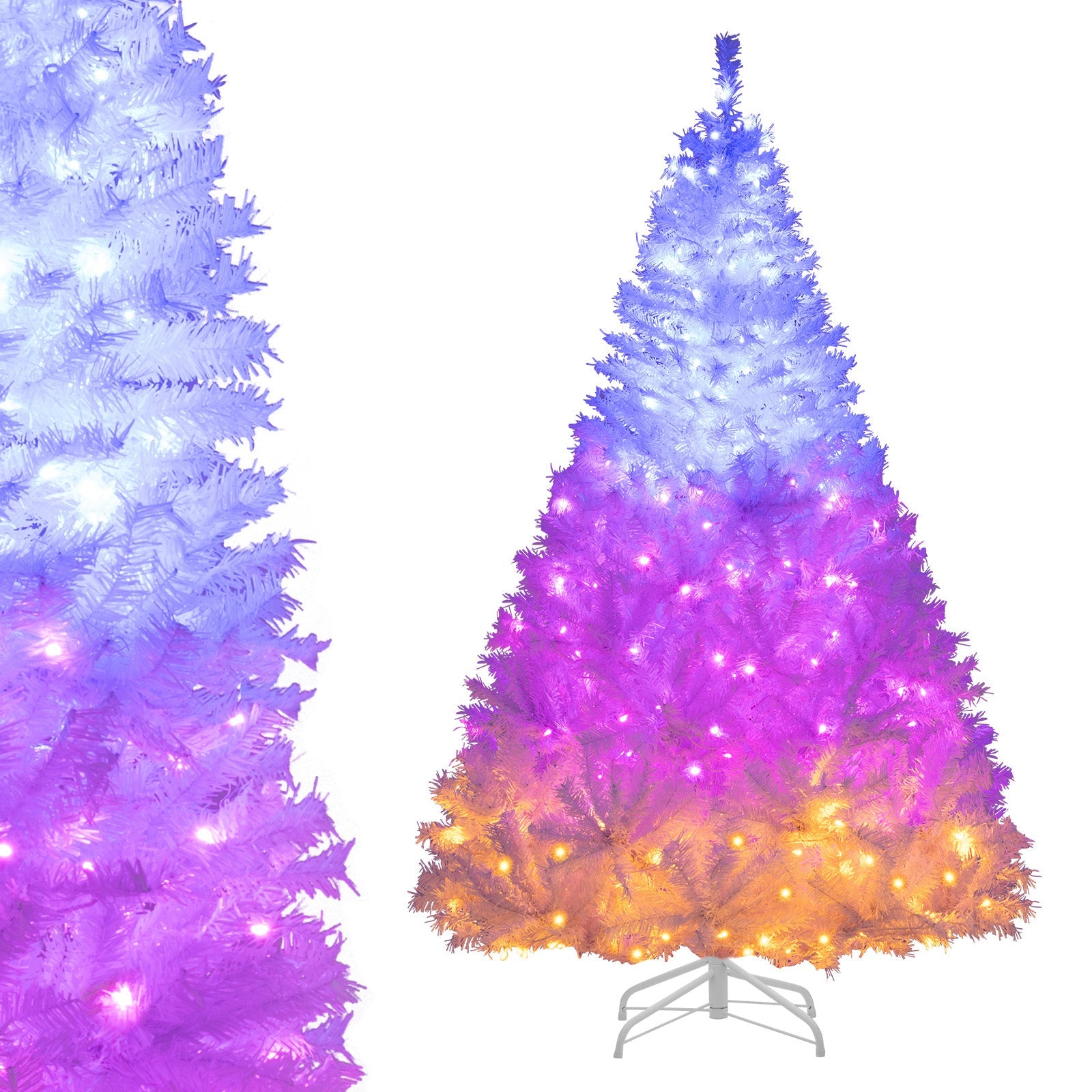 6 Ft Pre-Lit Artificial Christmas Tree with 11 Light Modes