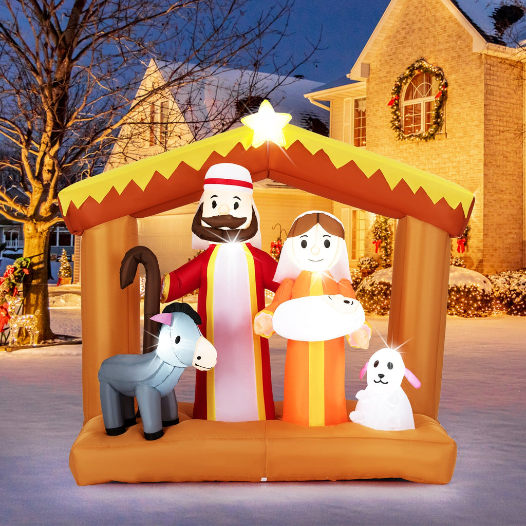 DirectDeals 6 Feet Tall Christmas Nativity Inflatable with LED Lights