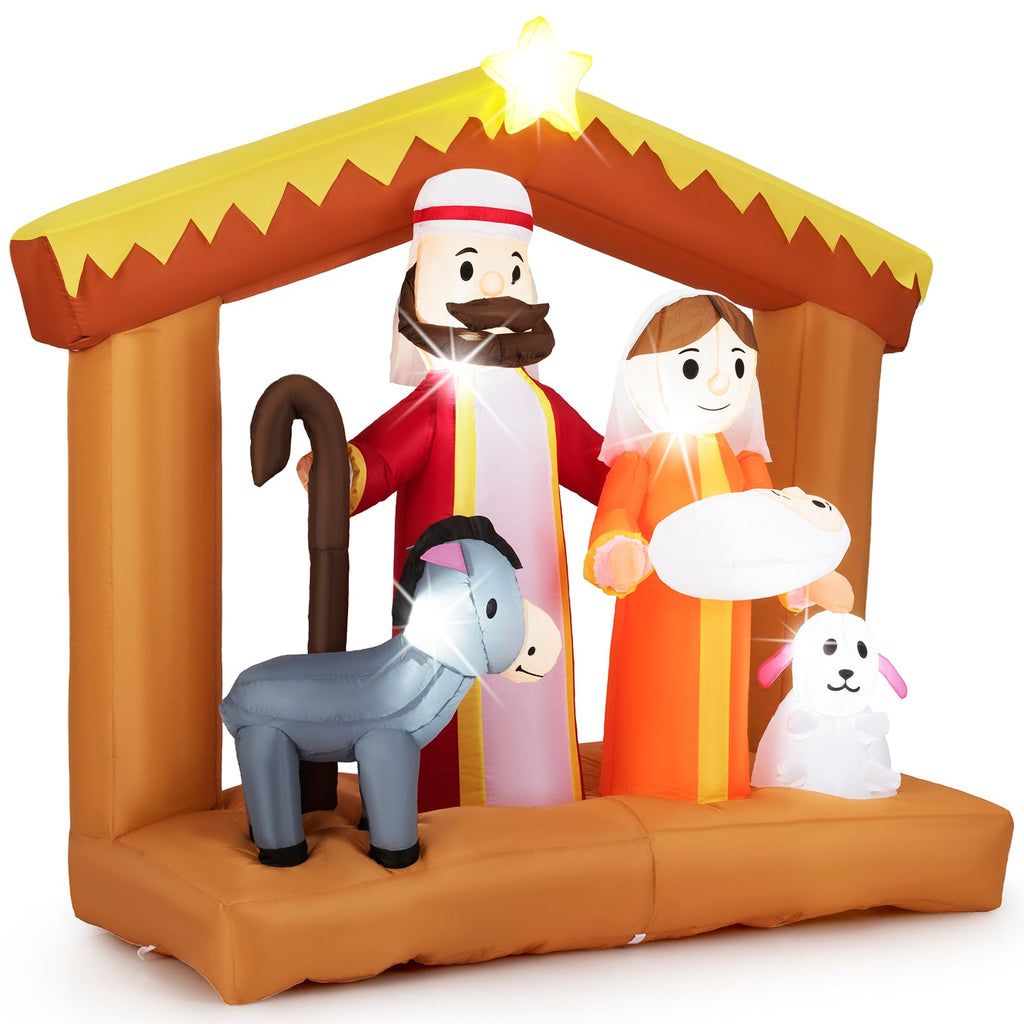 DirectDeals 6 Feet Tall Christmas Nativity Inflatable with LED Lights