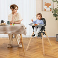 6 in 1 Convertible Highchair with Safety Harness and Removable Tray-Black