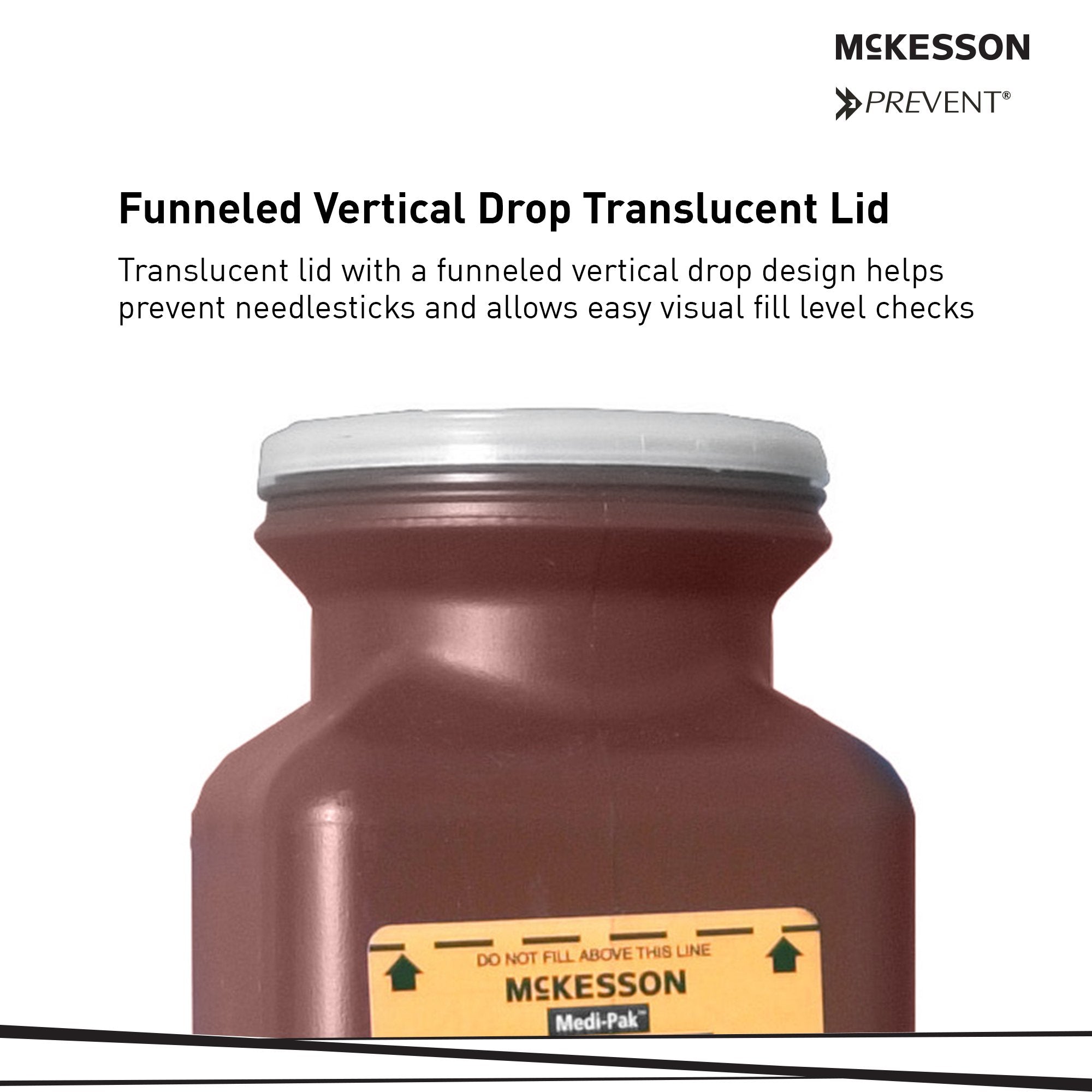 McKesson Prevent® Multi-purpose Sharps Container, 1.7 Quart, 10 x 3.5 x 3.5 Inch 101-185