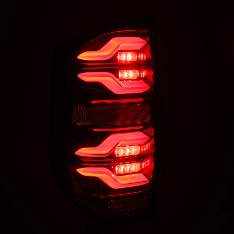AlphaRex 14-21 Toyota Tundra LUXX LED Taillights Blk w/Activ Light/Seq Signal 672040 *Discontinued