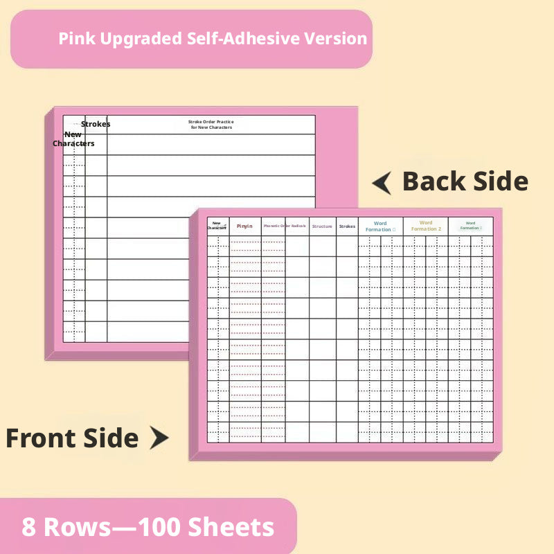 New word preview card-blue 8 lines-100 cards