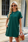 Short Sleeve Mini Dress with Pockets Casual & Stylish Everyday Wear