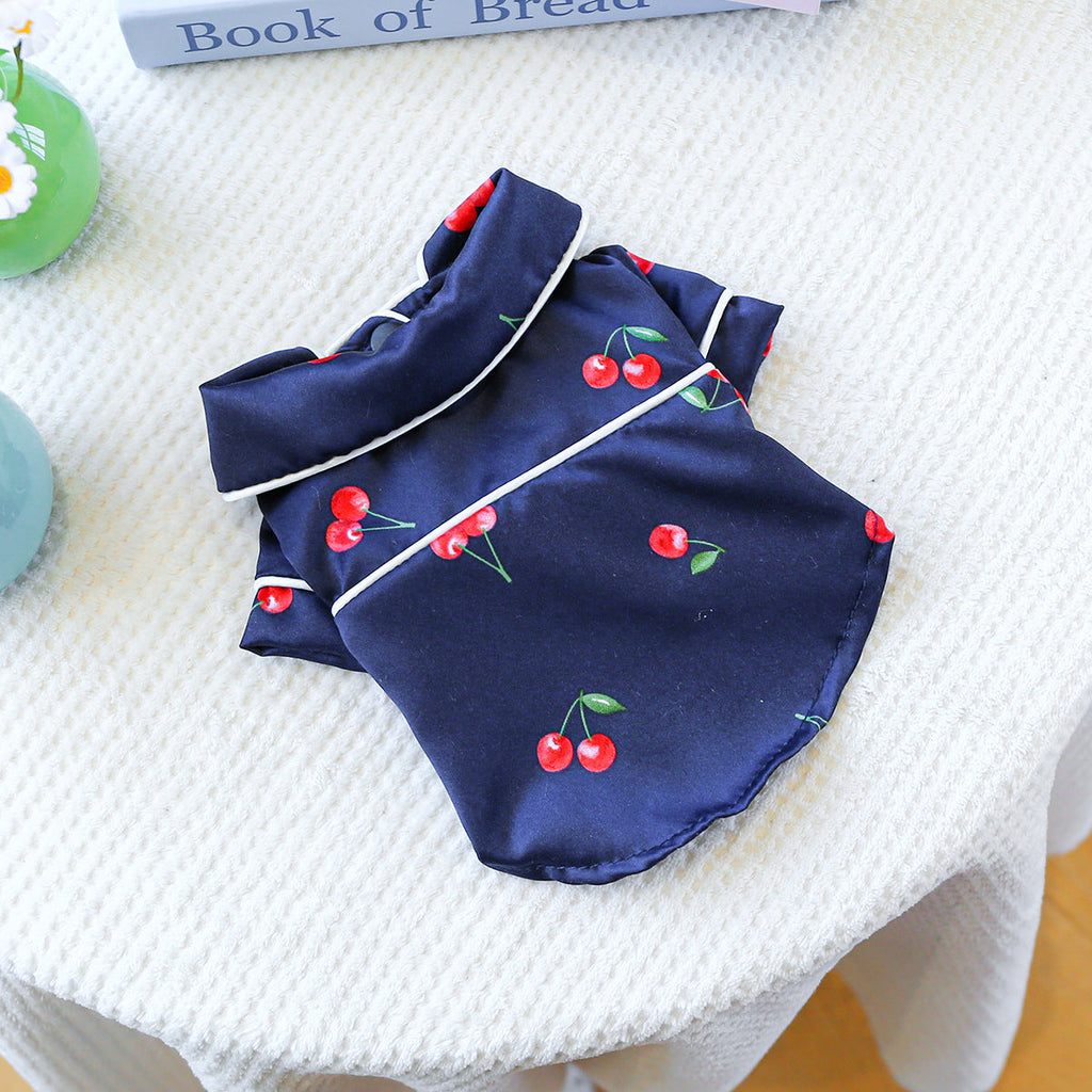 Wholesale Pet Dogcat Clothes Small Dog Puppy Clothing Cherry Pajamas