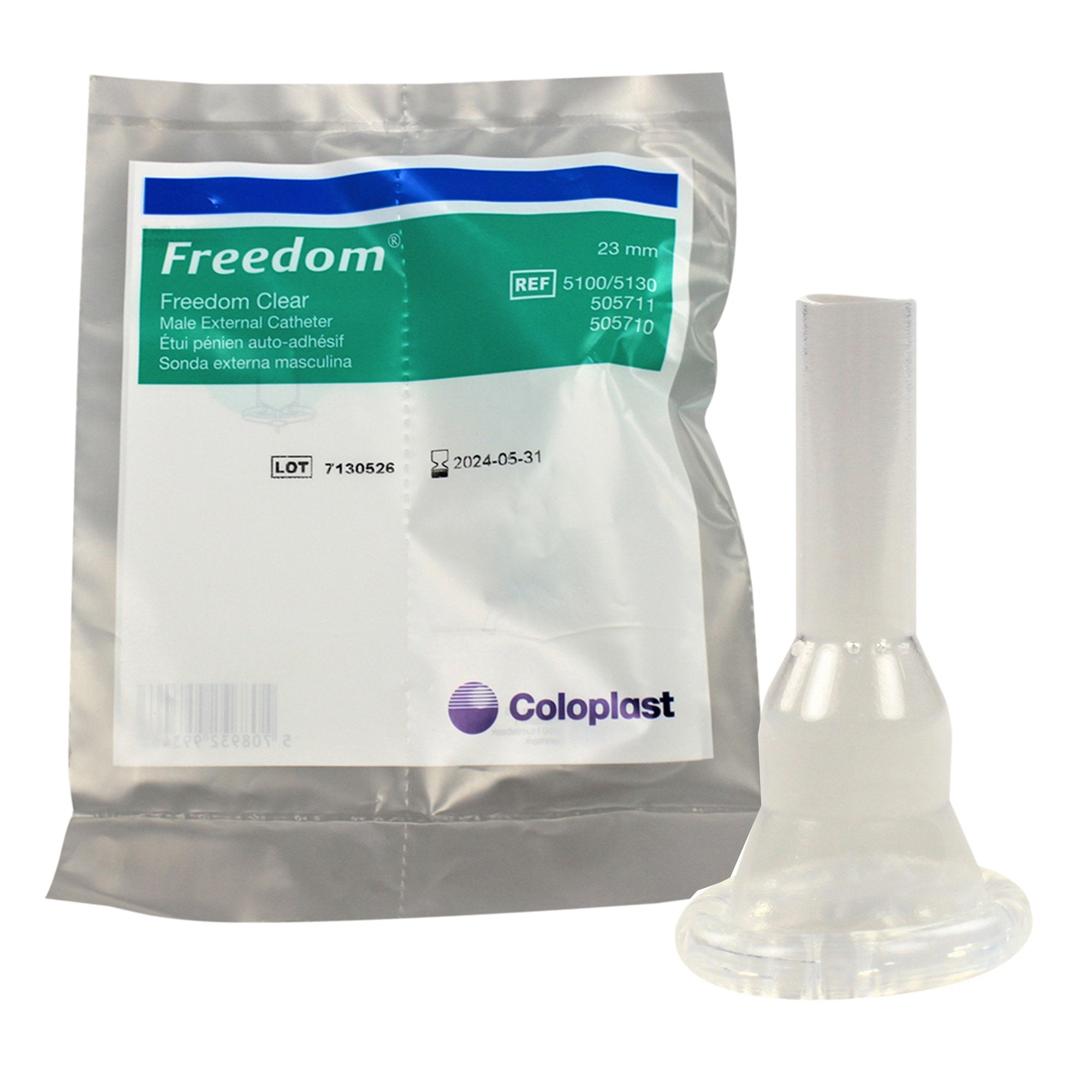 Freedom® Clear Silicone Male External Catheter, 23 mm, Small 5100