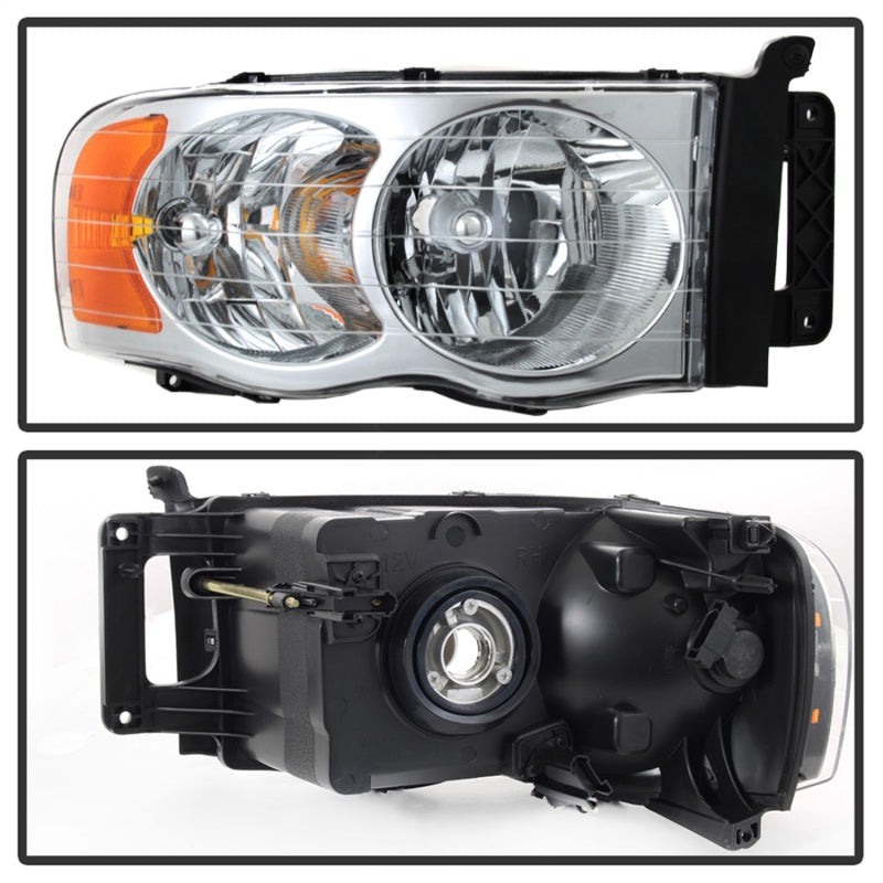 SPYDER Xtune Dodge Ram 1500 02-05 Amber Crystal Headlights Chrome HD-JH-DR02-AM-C 5064486