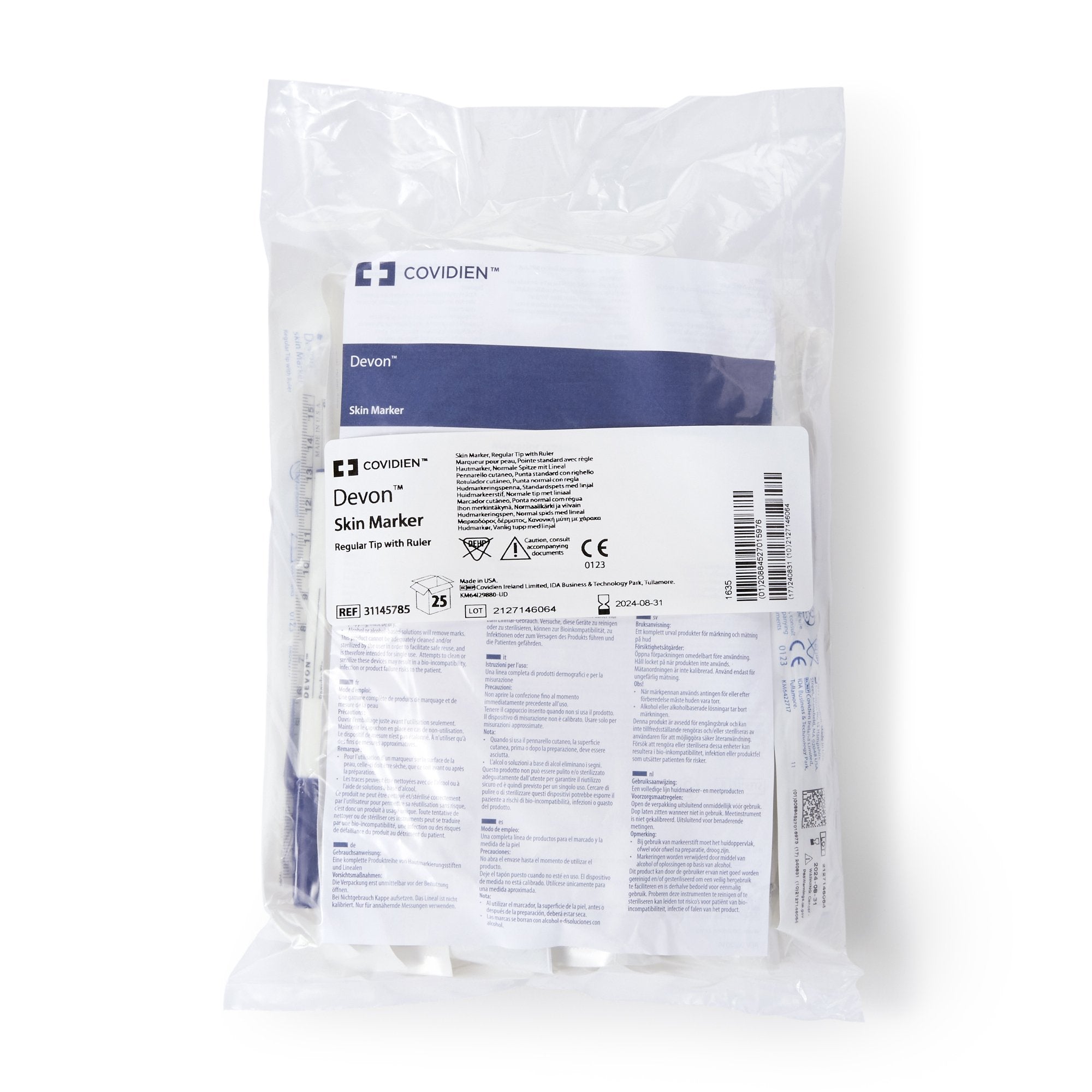 Devon™ Regular Tip Surgical Skin Marker with Ruler 31145785