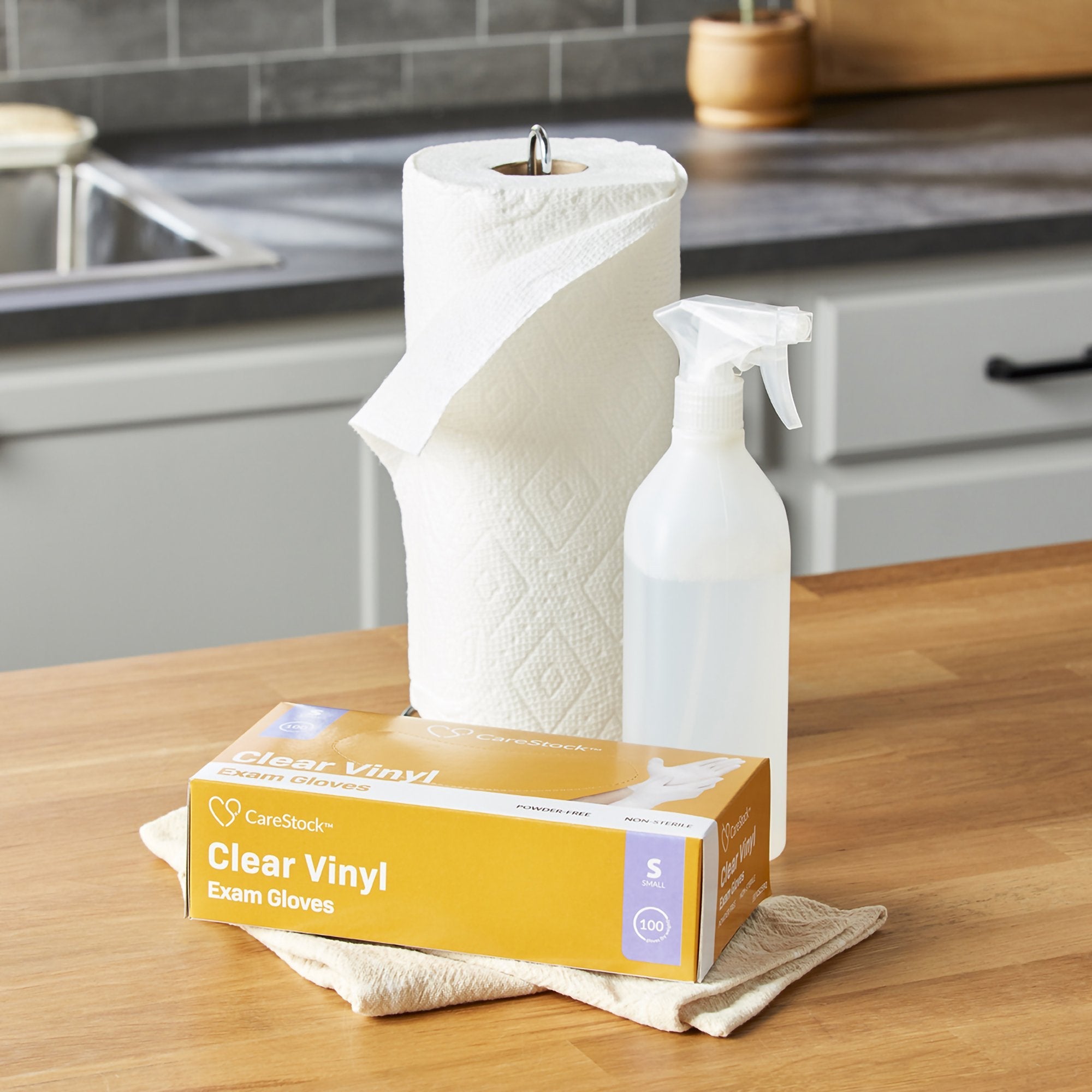 CareStock™ Vinyl Exam Glove, Small, Ivory CS2592