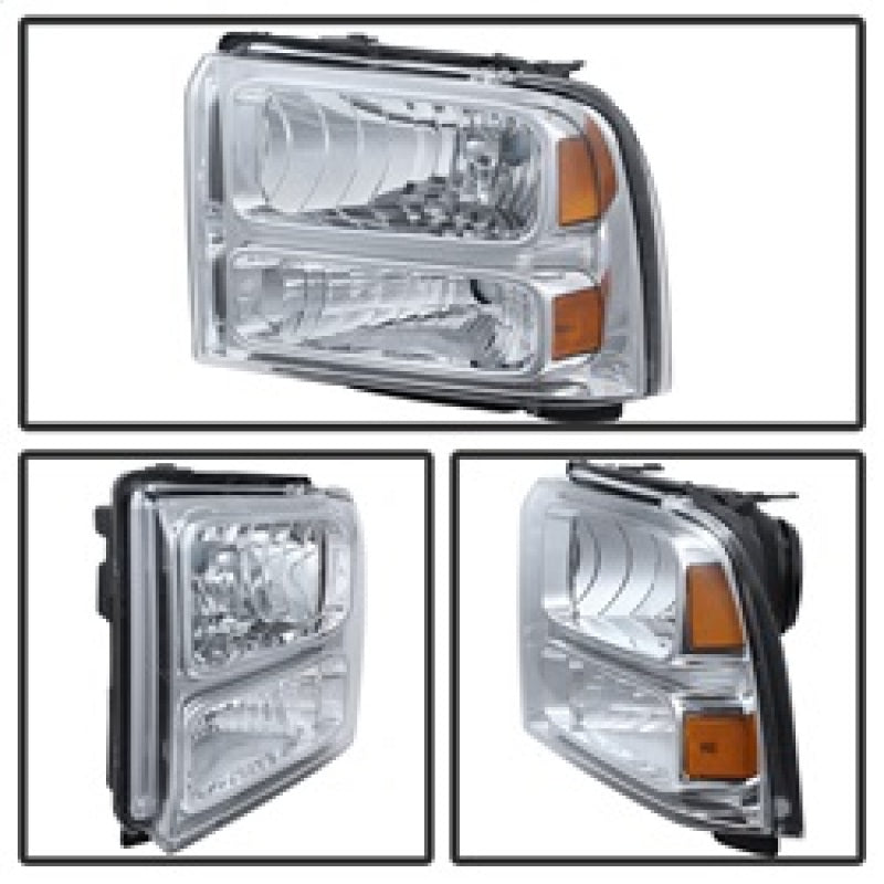 SPYDER Xtune Ford F250/350/450 Super Duty 05-07 Crystal Headlights Chrome HD-JH-FS05-AM-C 9026560