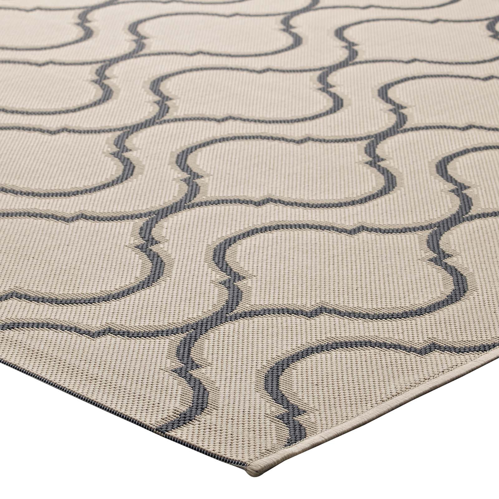 Linza Wave Abstract Trellis Indoor and Outdoor 8x10 Area Rug by Modway