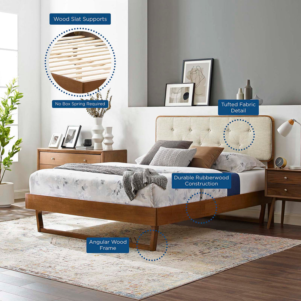 Bridgette Wood King Platform Bed With Angular Frame by Modway