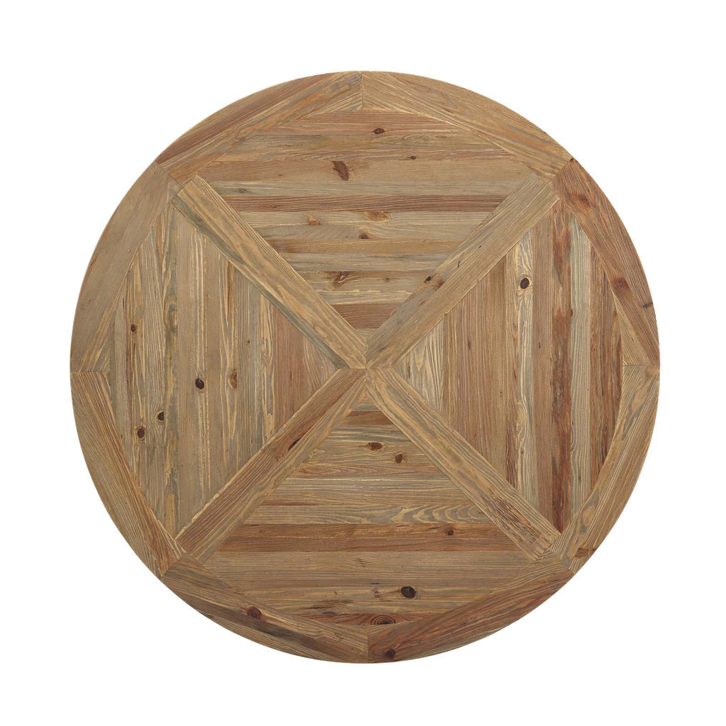 Column 59" Round Pine Wood Dining Table by Modway
