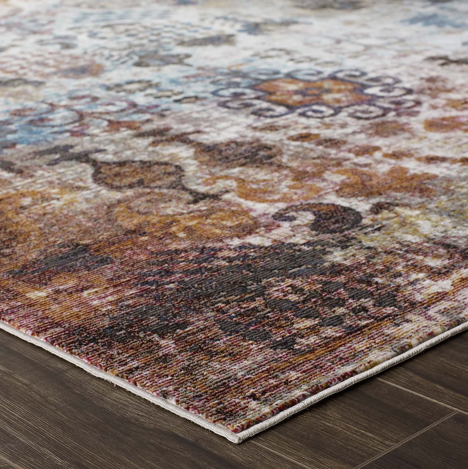 Success Tahira Transitional Distressed Vintage Floral Moroccan Trellis 5x8 Area Rug by Modway