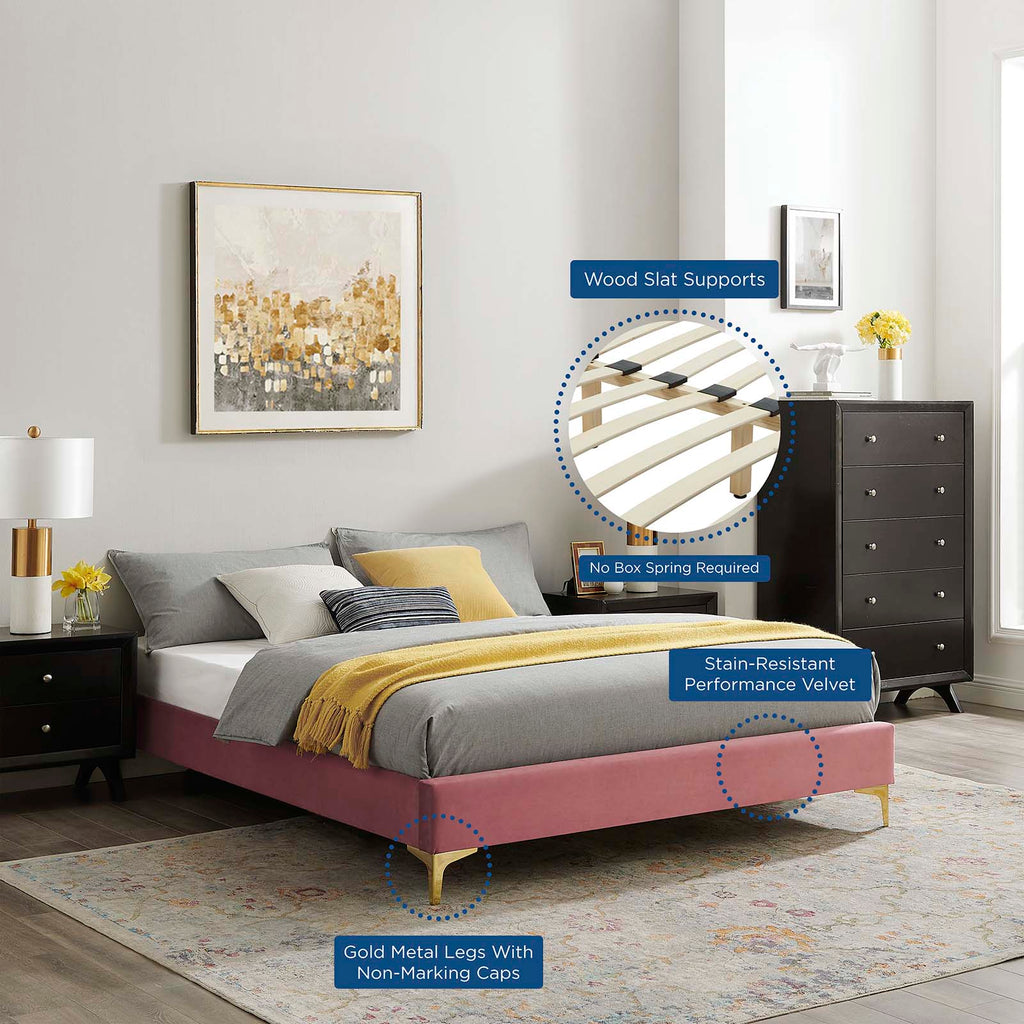 Sutton Performance Velvet Twin Bed Frame by Modway