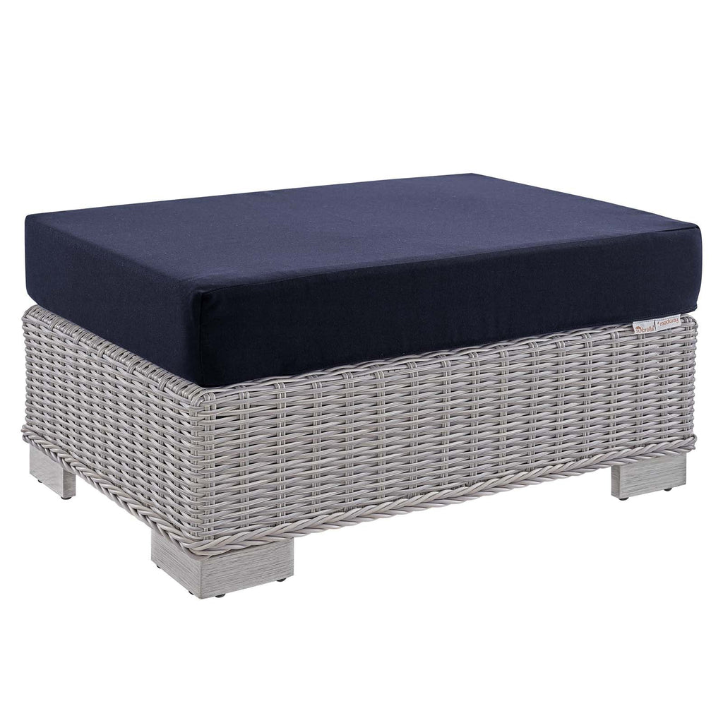 Conway 2-Piece Sunbrella¨ Outdoor Patio Wicker Rattan Armchair and Ottoman Set by Modway