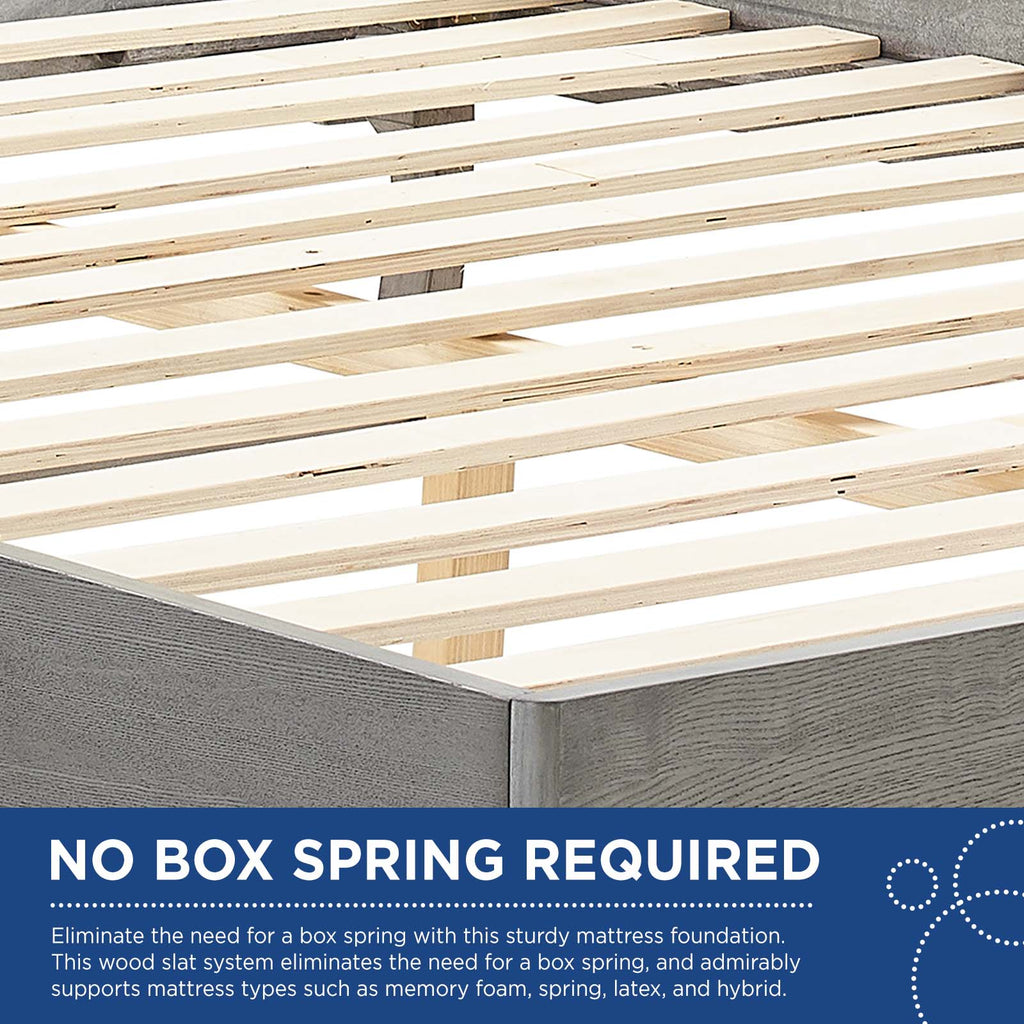 Sierra Cane and Wood Queen Platform Bed With Angular Legs by Modway