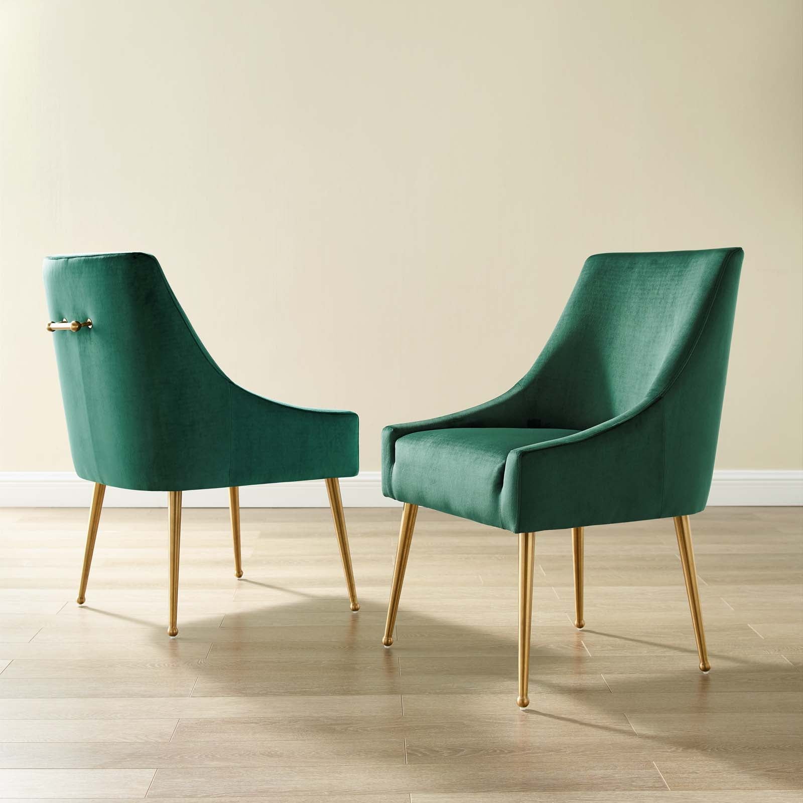 Discern Upholstered Performance Velvet Dining Chair Set of 2 by Modway