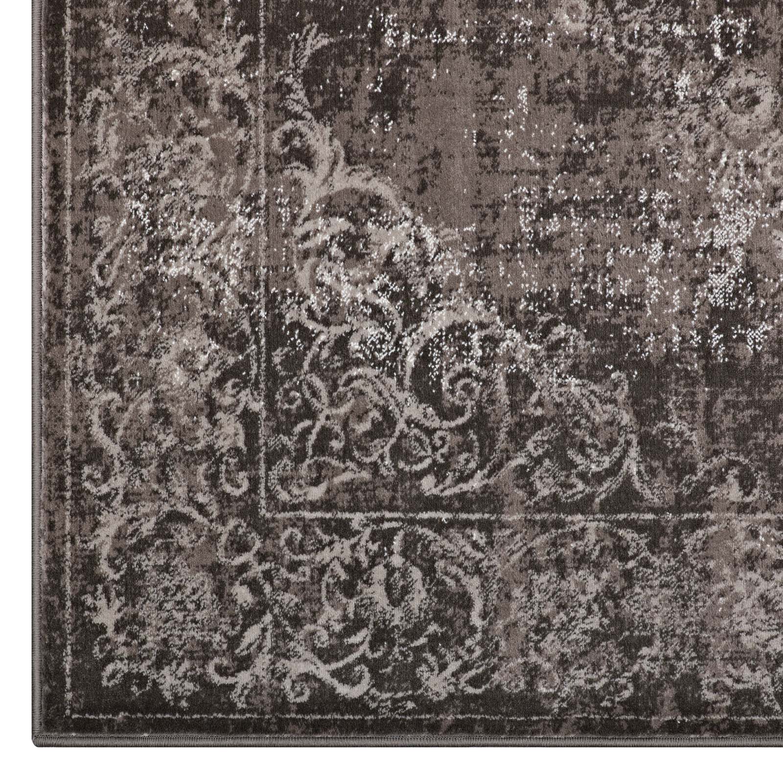 Gamela Rustic Vintage Ornate Floral Medallion 8x10 Area Rug by Modway