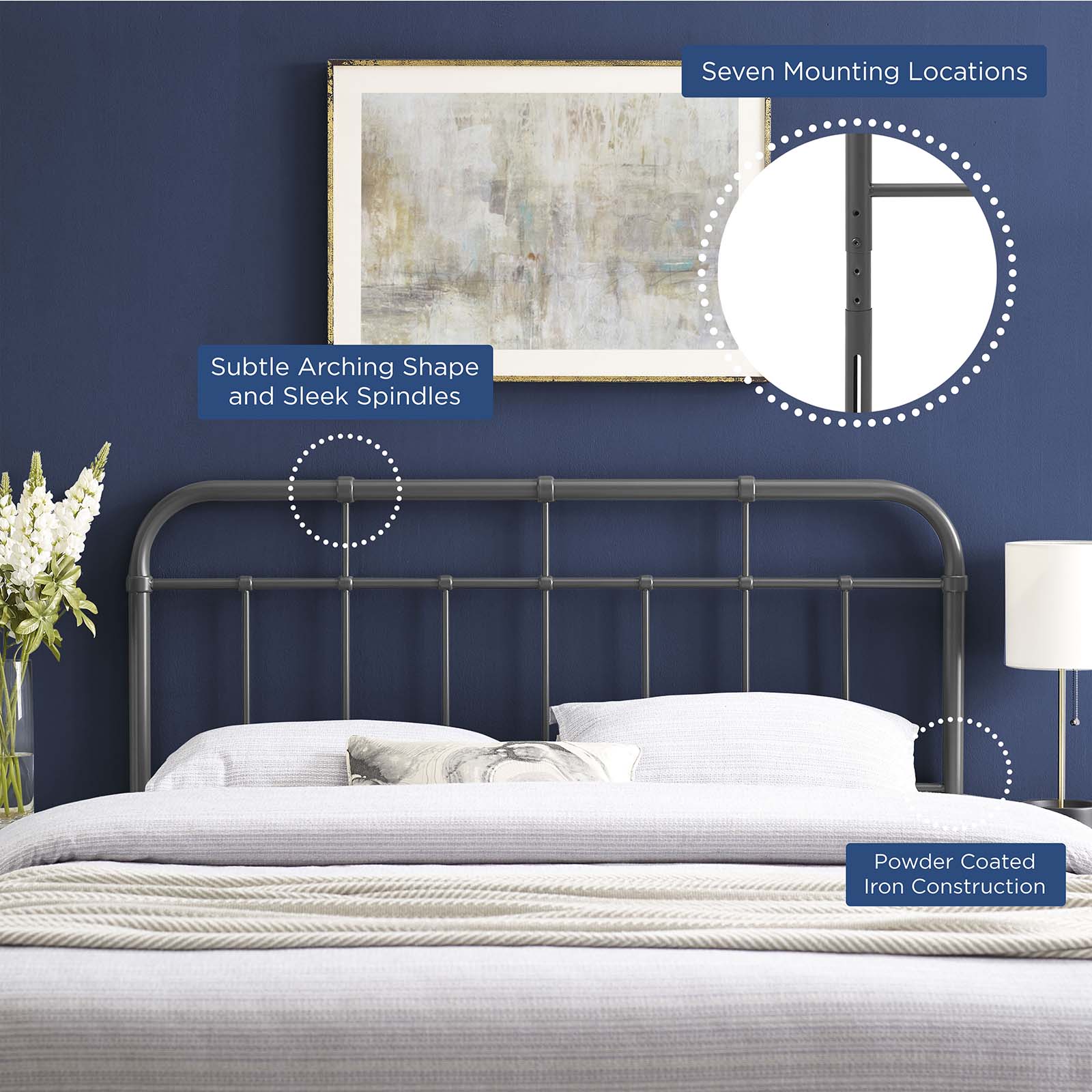 Alessia Metal King Headboard by Modway