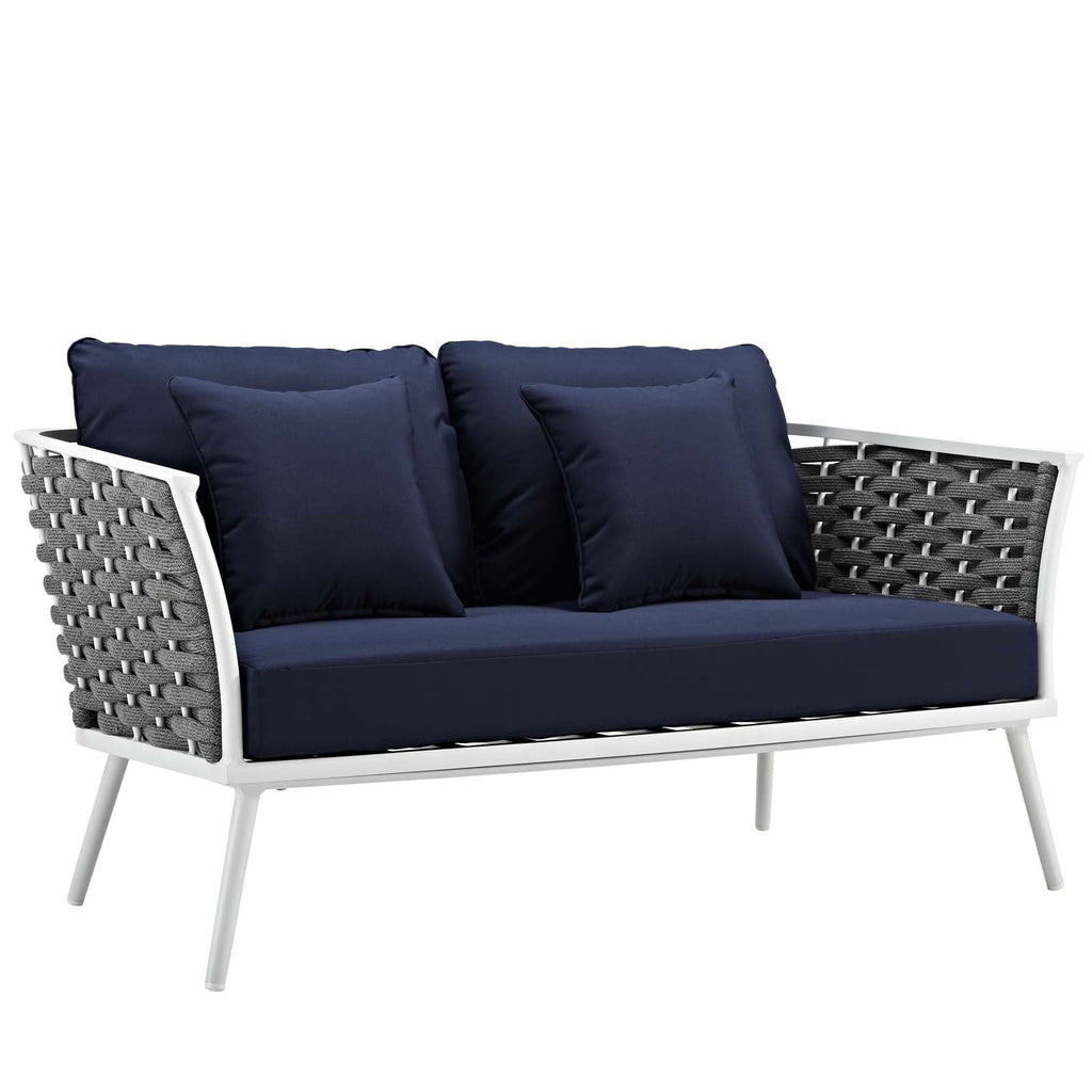 Stance 4 Piece Outdoor Patio Aluminum Sectional Sofa Set by Modway
