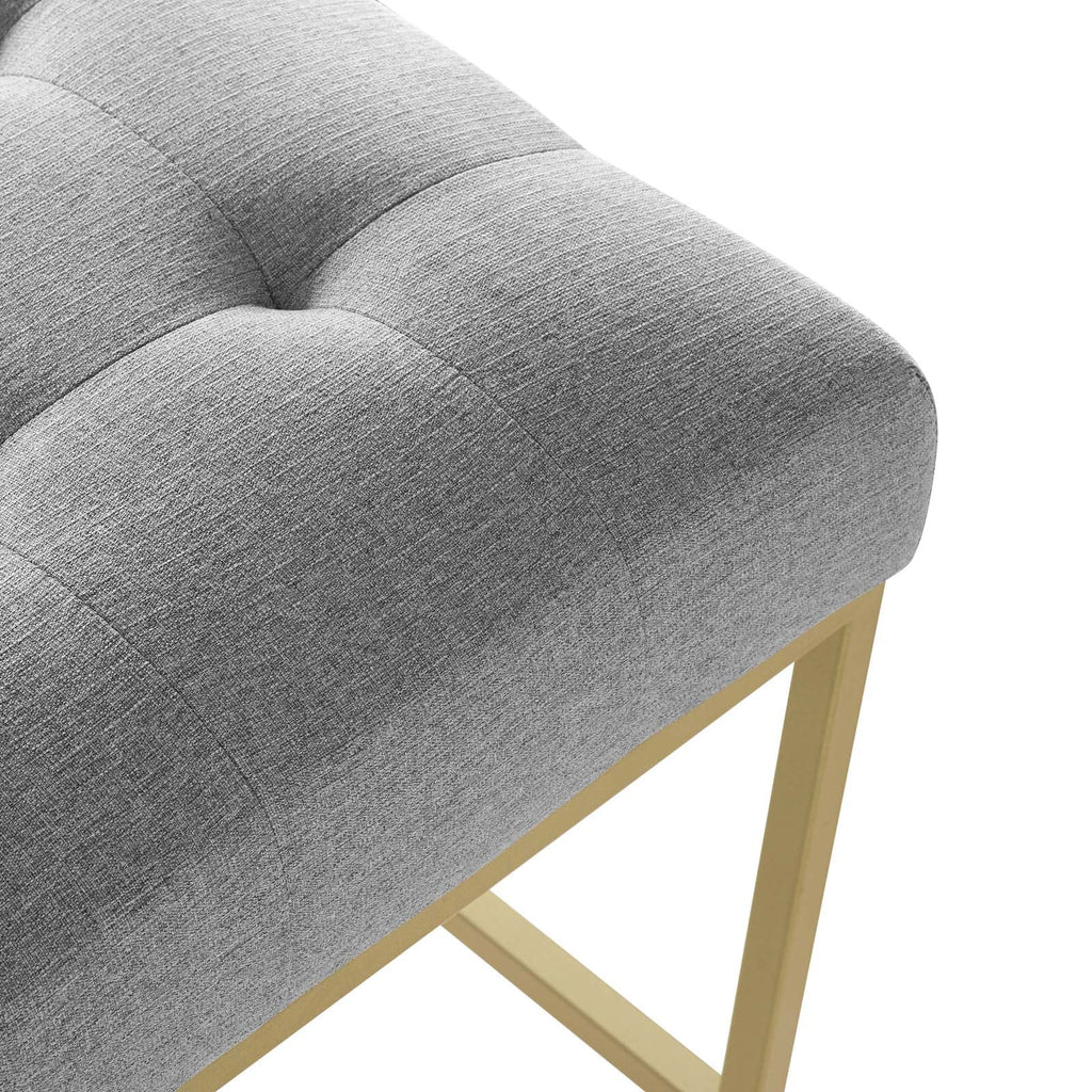 Privy Gold Stainless Steel Upholstered Fabric Counter Stool by Modway