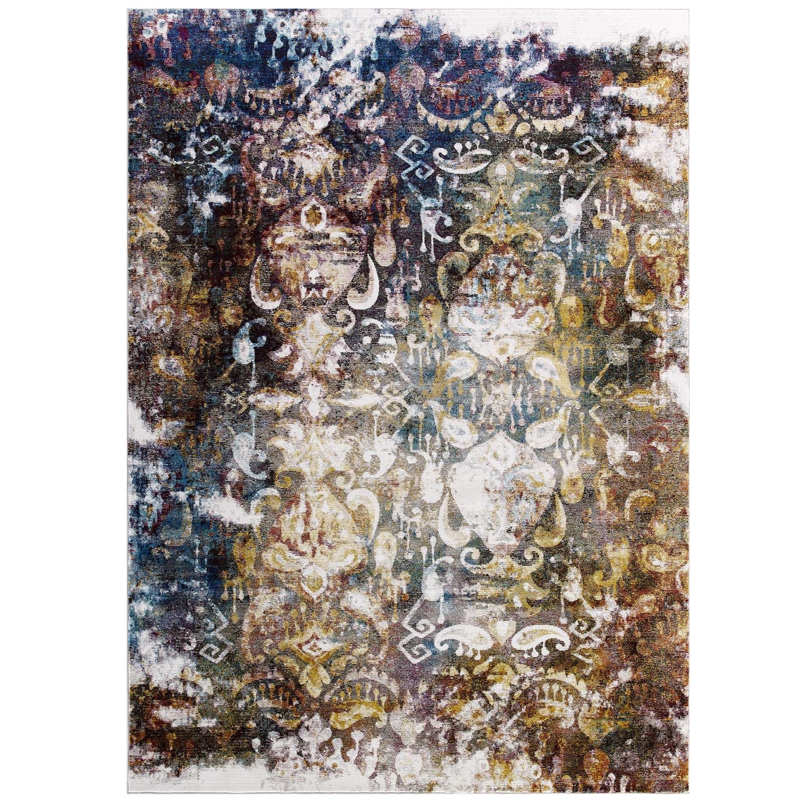 Success Jayla Transitional Distressed Vintage Floral Moroccan Trellis 5x8 Area Rug by Modway