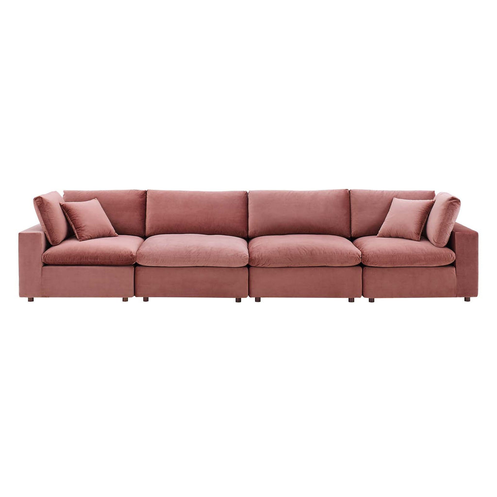 Commix Down Filled Overstuffed Performance Velvet 4-Seater Sofa by Modway