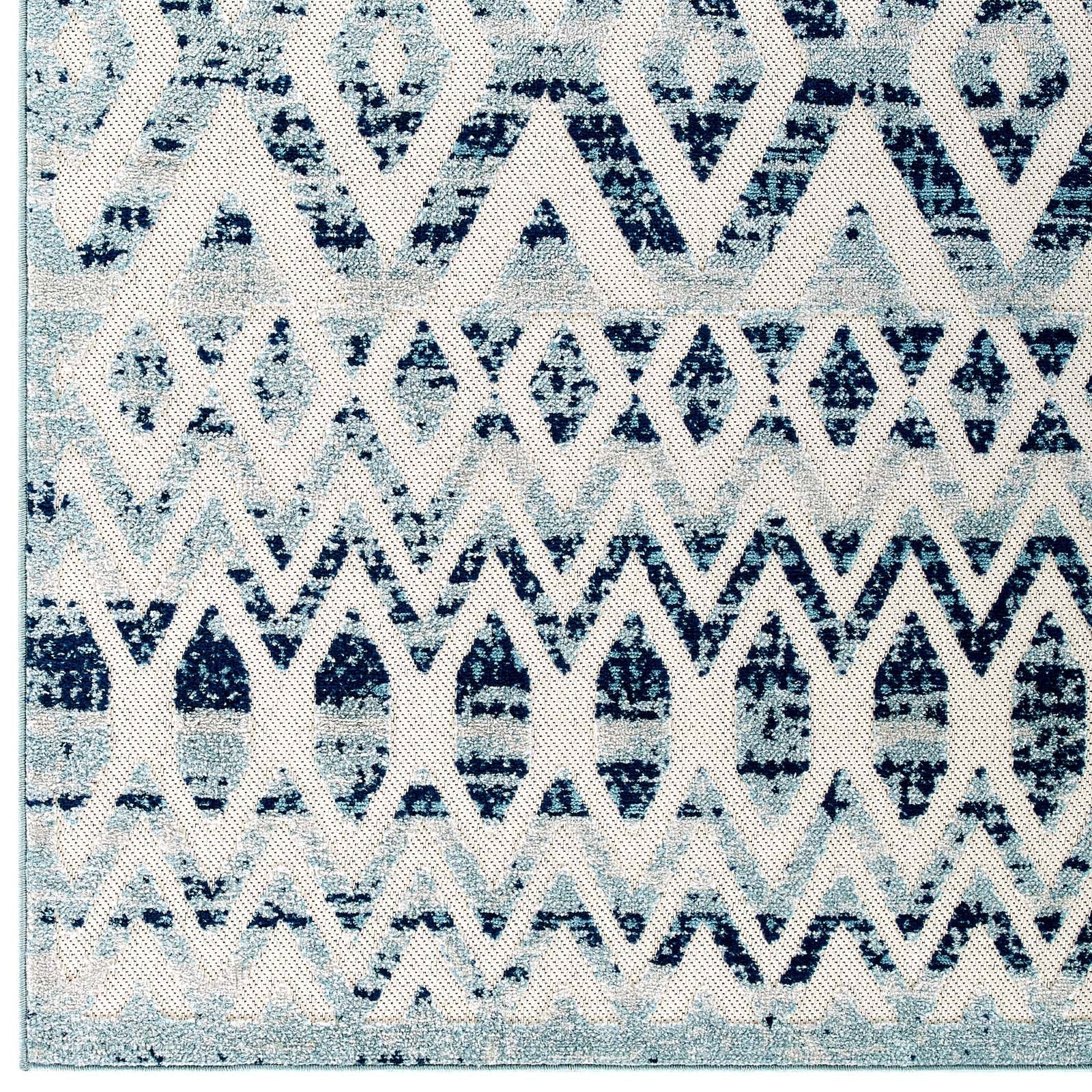 Reflect Tamako Diamond and Chevron Moroccan Trellis 8x10 Indoor / Outdoor Area Rug by Modway