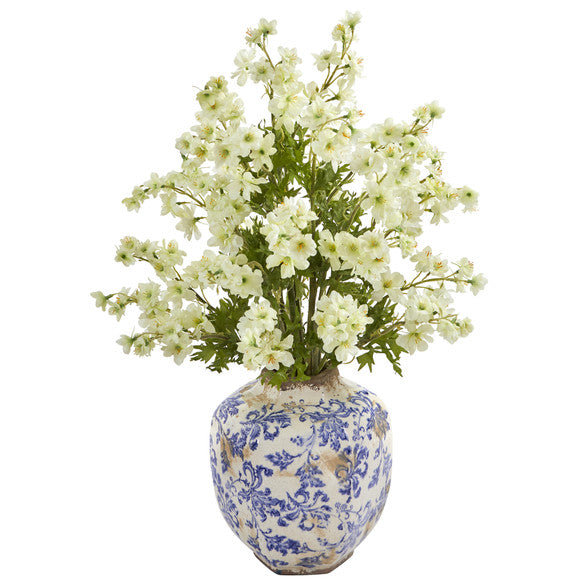 23" Dancing Daisy Artificial Arrangement in Decorative Vase
