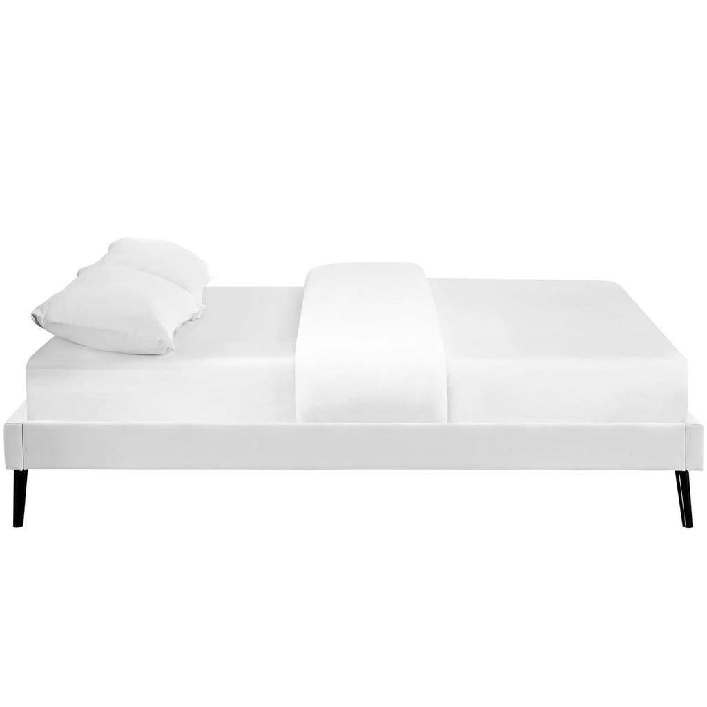 Loryn Vinyl Queen Bed Frame with Round Splayed Legs by Modway