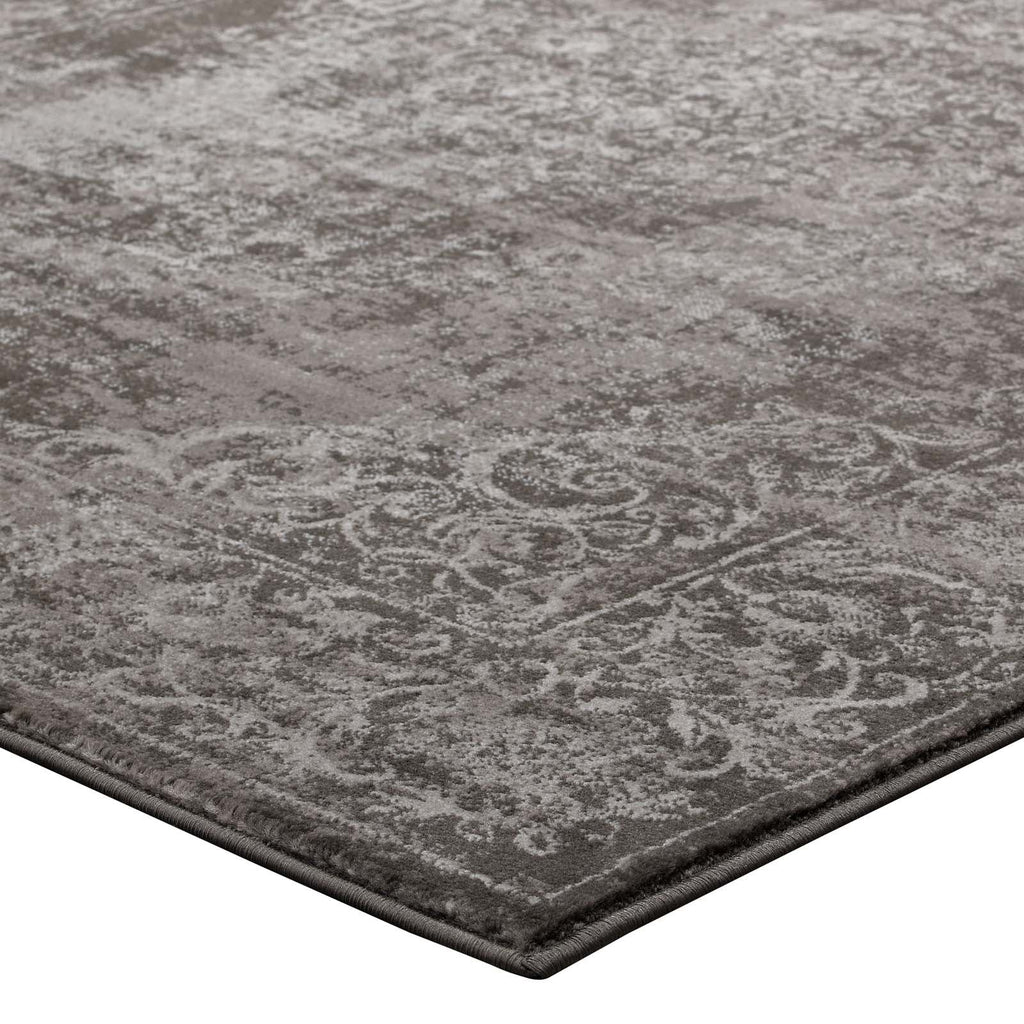 Gamela Rustic Vintage Ornate Floral Medallion 5x8 Area Rug by Modway