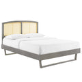 Sierra Cane and Wood Full Platform Bed With Angular Legs by Modway