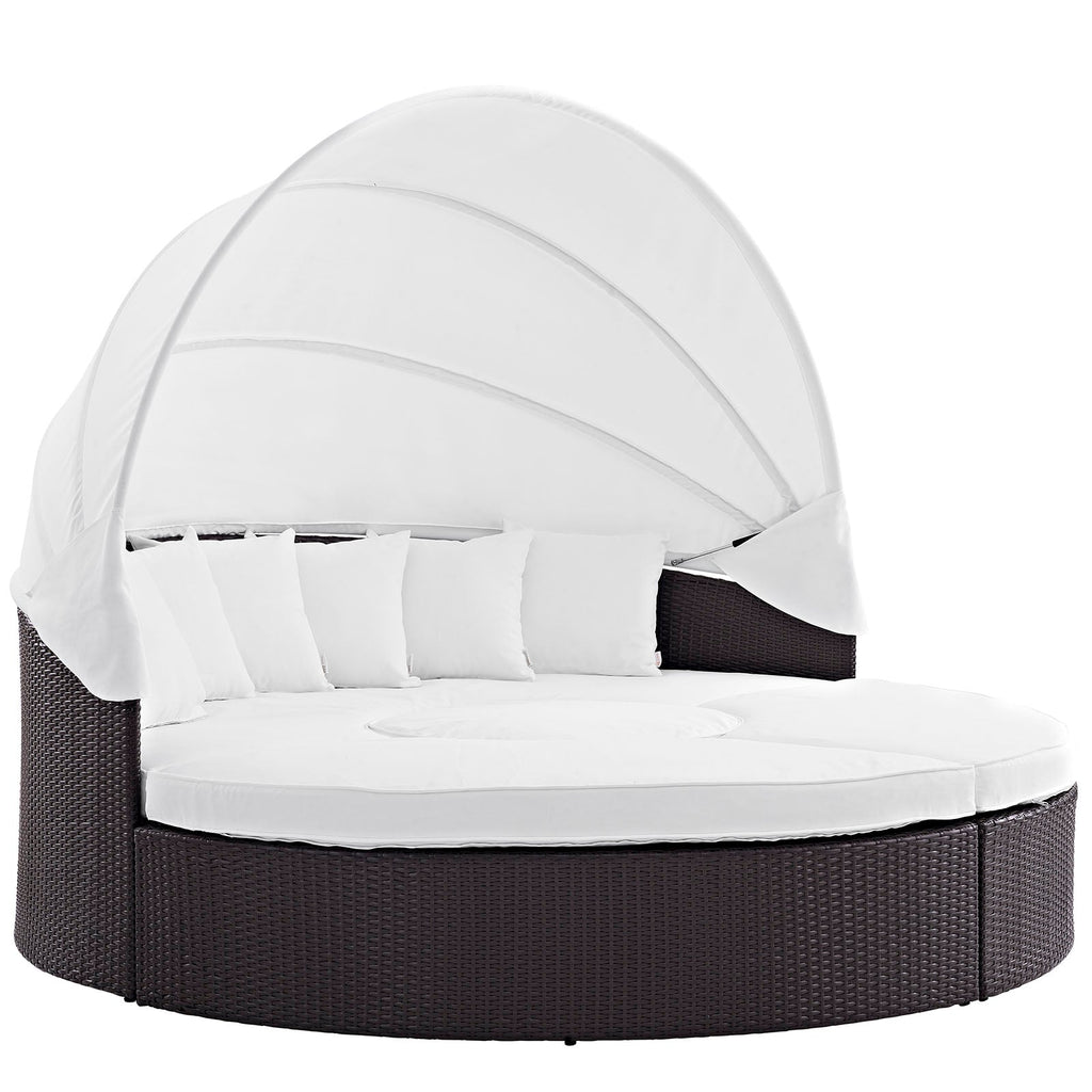 Convene Outdoor Patio Wicker Rattan Canopy Sectional Daybed by Modway