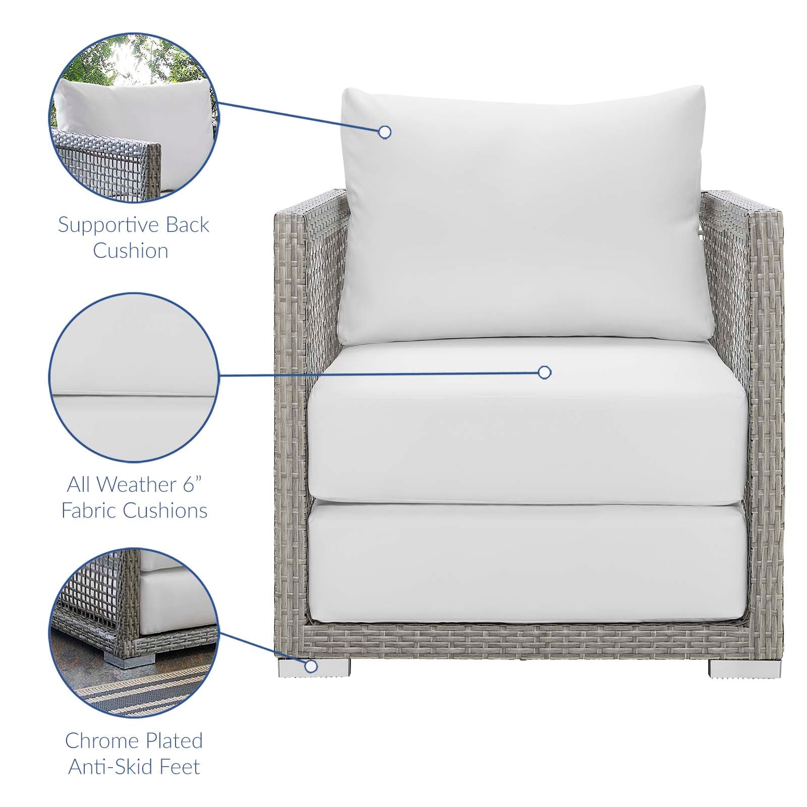 Aura 3 Piece Outdoor Patio Wicker Rattan Set by Modway