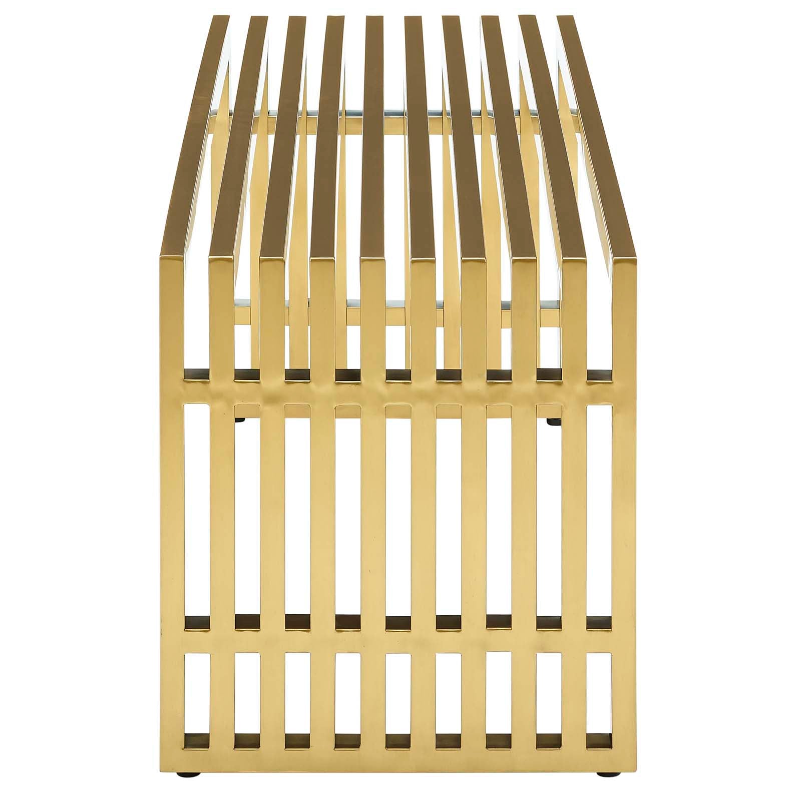 Gridiron Medium Stainless Steel Bench by Modway