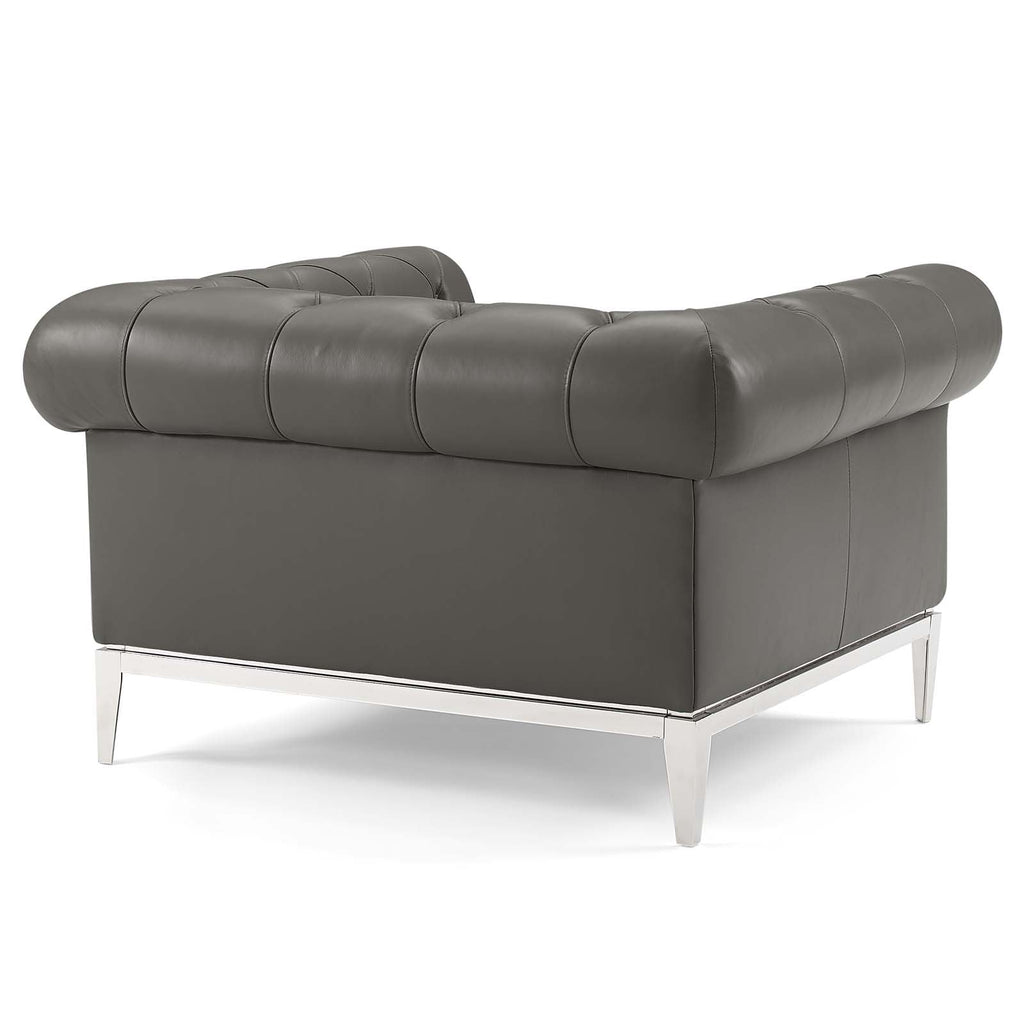 Idyll Tufted Upholstered Leather Loveseat and Armchair by Modway