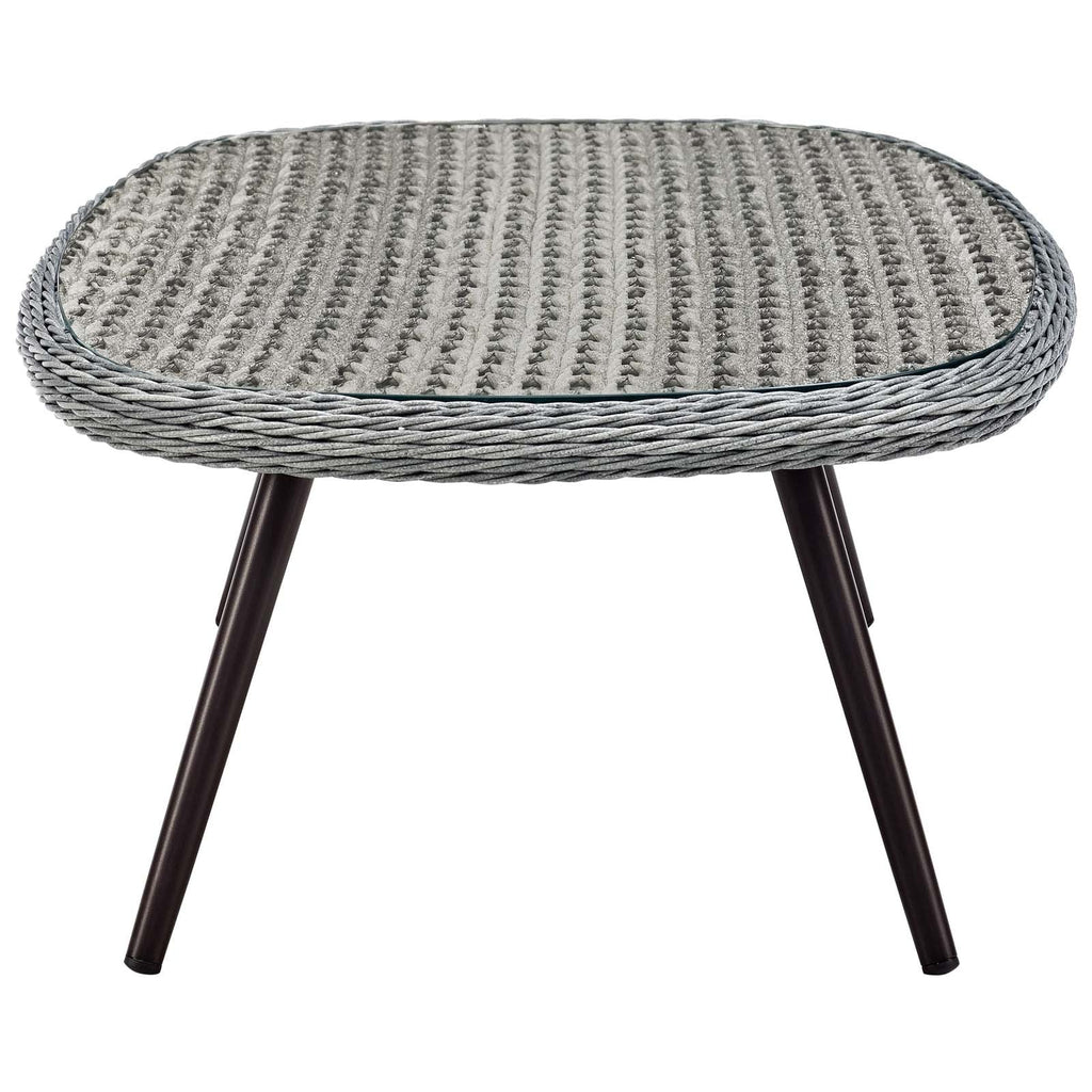 Endeavor 3 Piece Outdoor Patio Wicker Rattan Armchair and Coffee Table Set by Modway