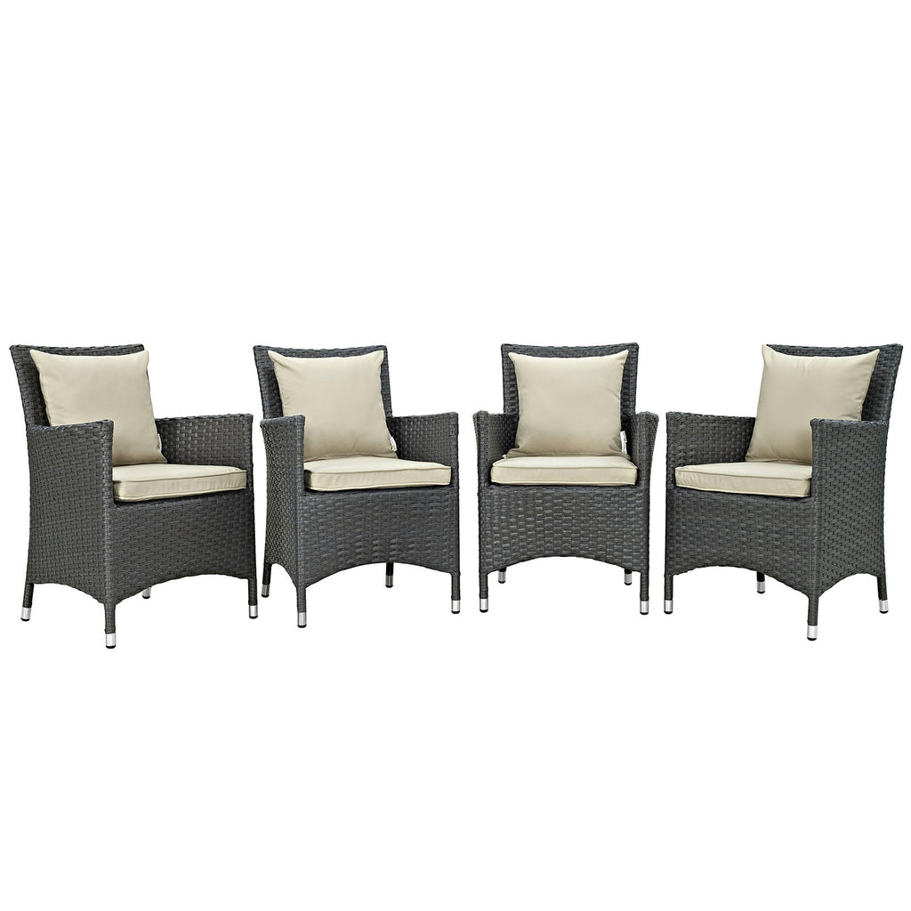 Sojourn 4 Piece Outdoor Patio Sunbrella¨ Dining Set by Modway